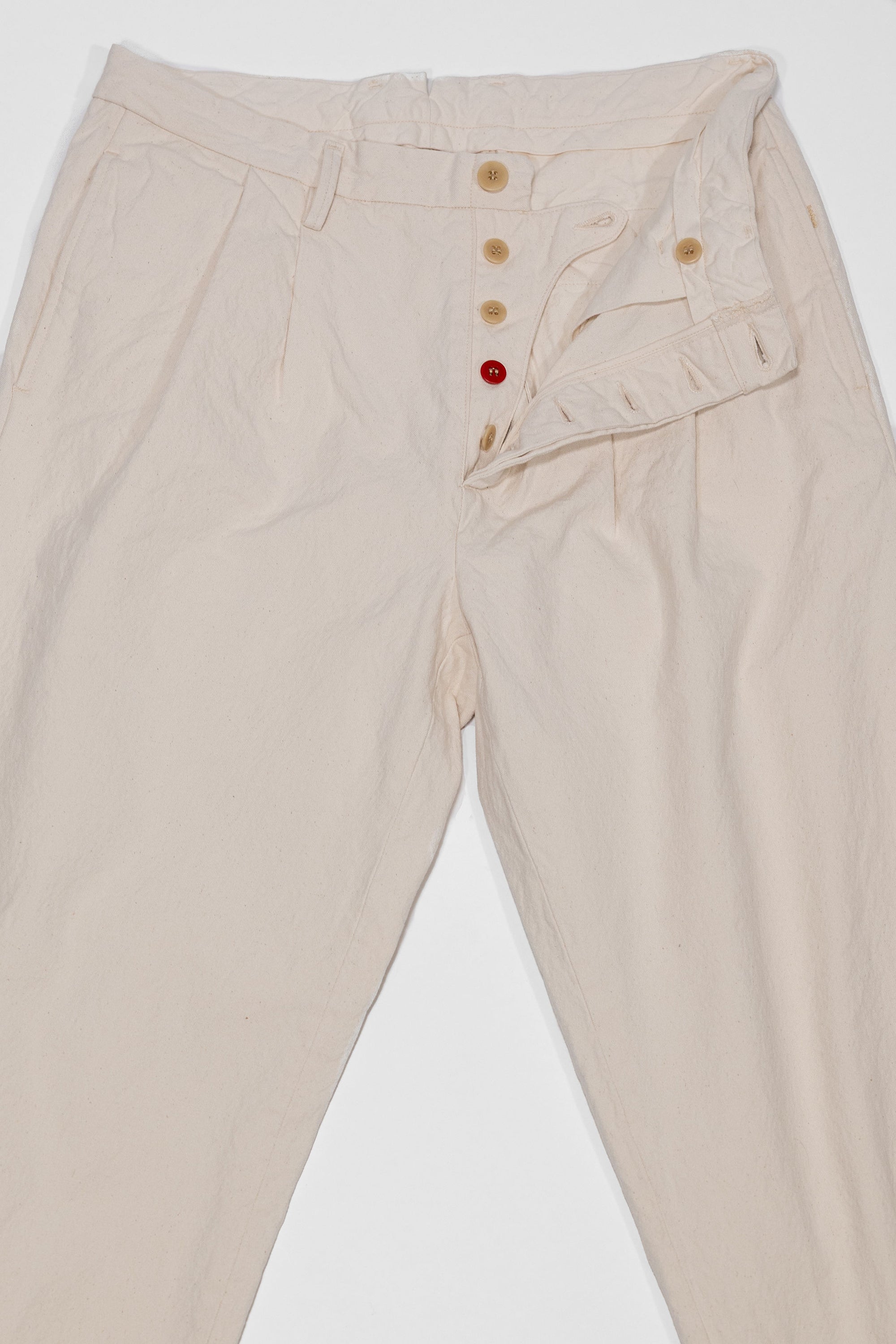 Seuvas 10oz Canvas 2-Tuck Trousers (Long) - Natural