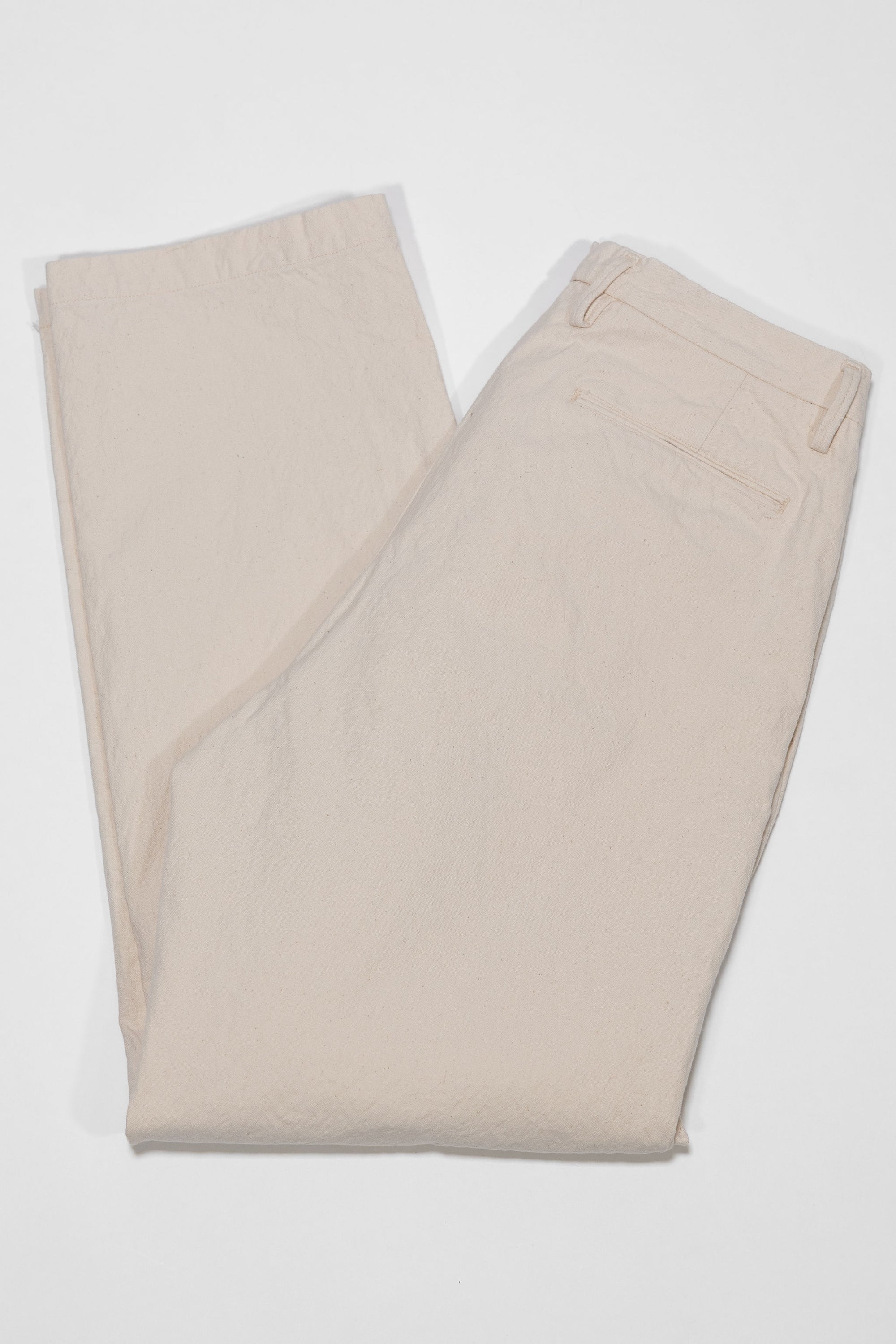 Seuvas 10oz Canvas 2-Tuck Trousers (Long) - Natural