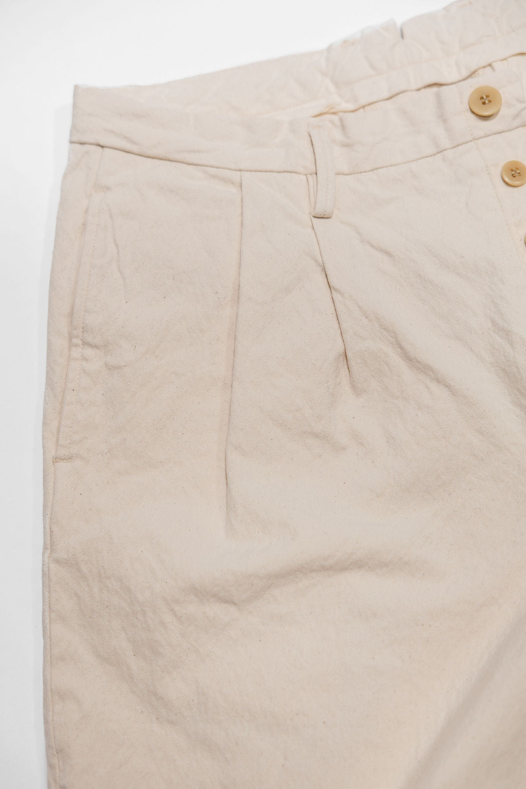 Seuvas 10oz Canvas 2-Tuck Trousers (Long) - Natural
