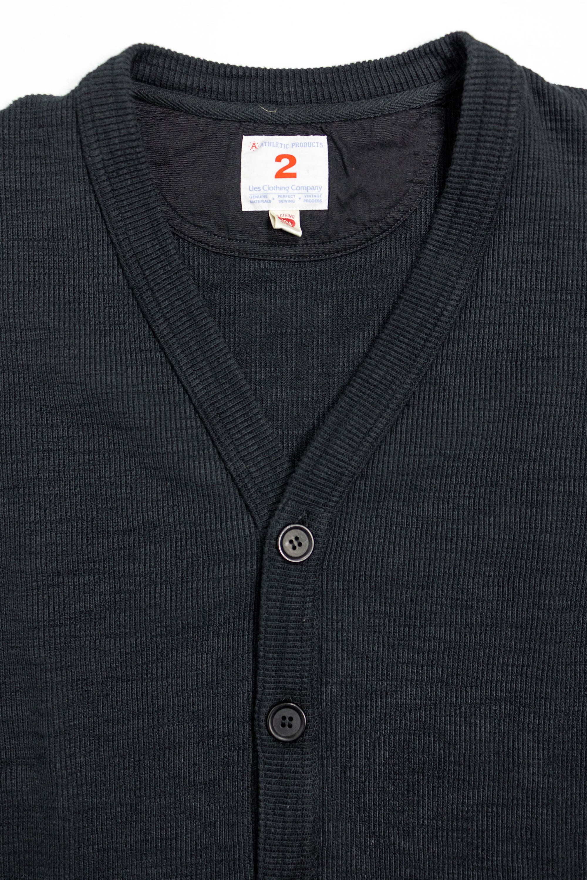 UES 772301 Single Rib Cardigan - Black