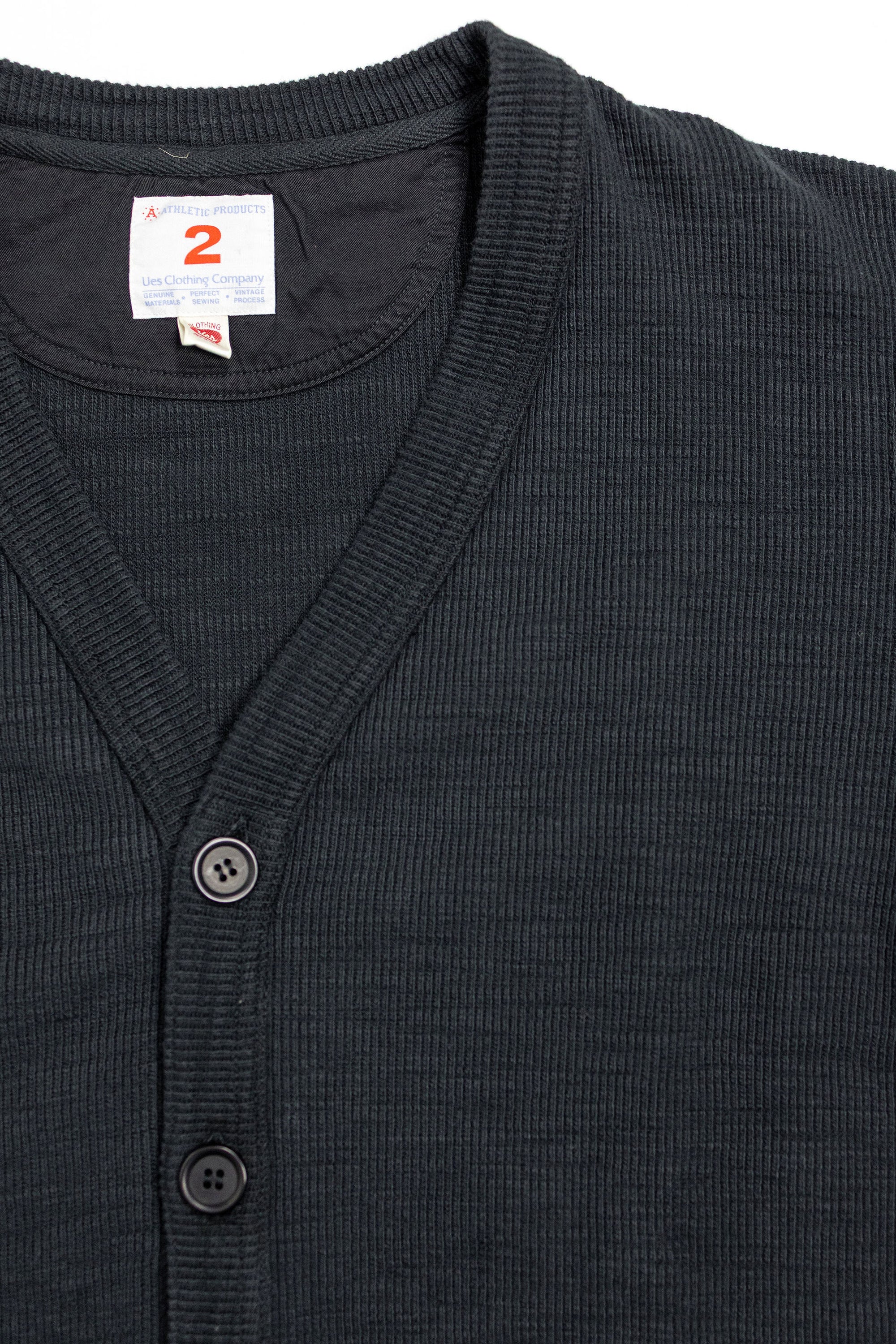 UES 772301 Single Rib Cardigan - Black
