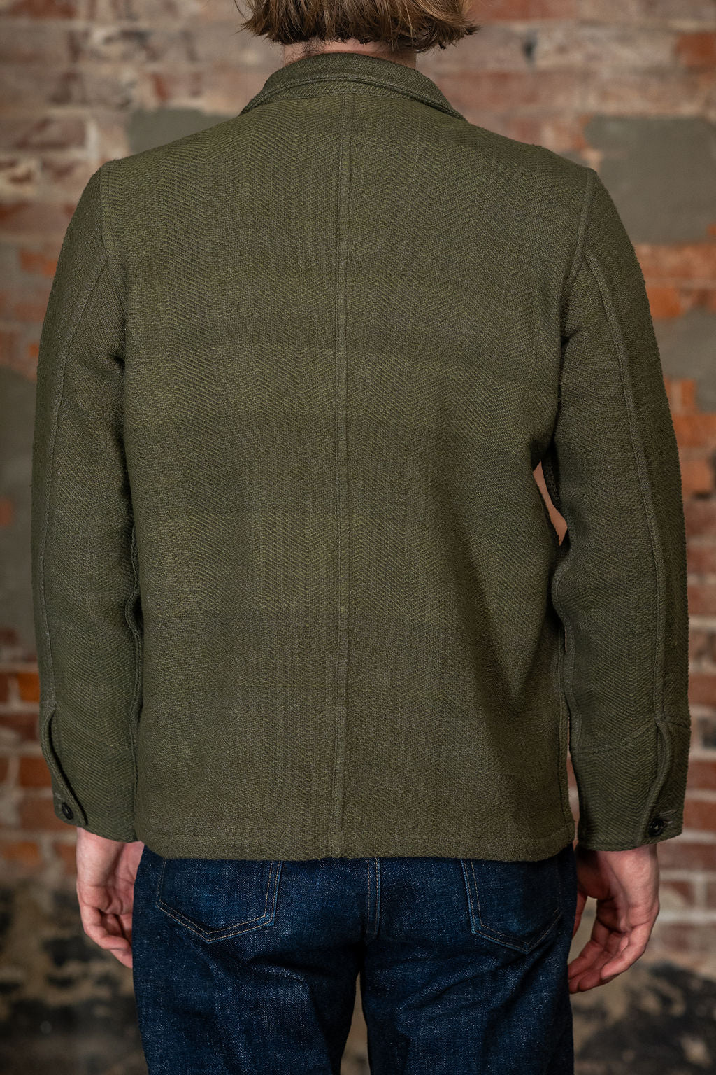 Indi + Ash Study Jacket - Forest Green/Smoke Handspun Herringbone