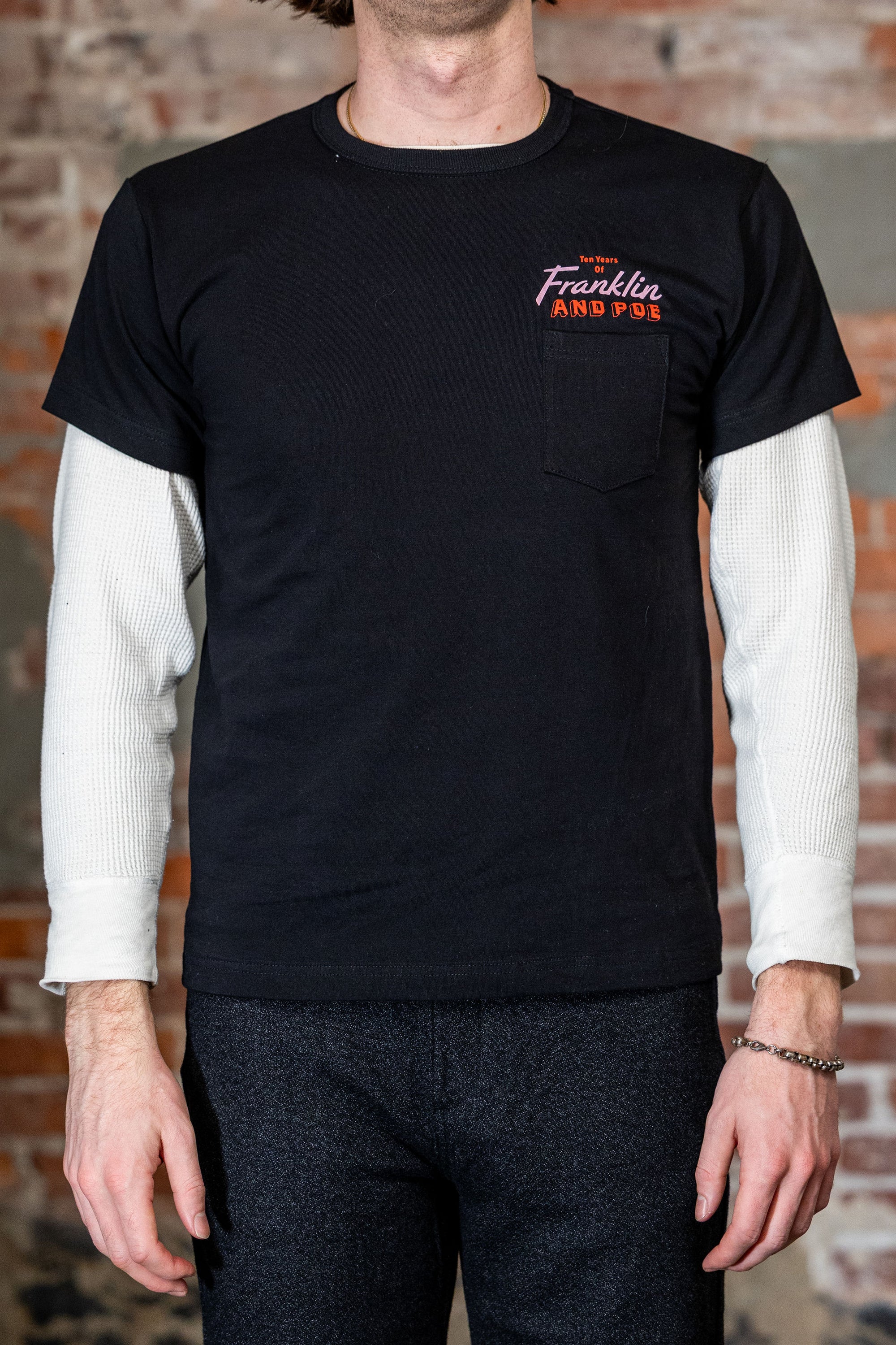 3sixteen x Franklin & Poe 10th Anniversary T-Shirt - Black