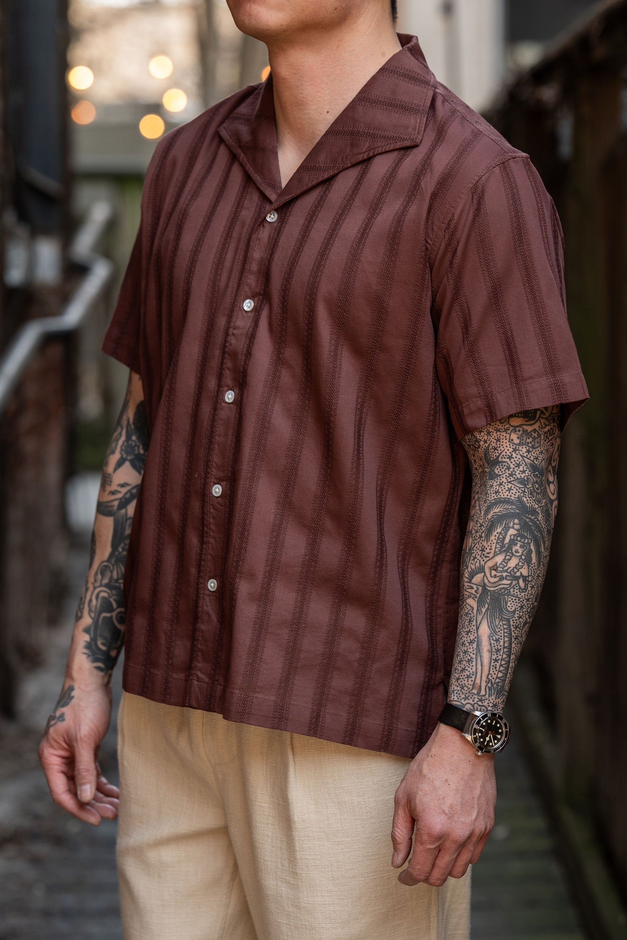 3sixteen Leisure Shirt - Brick Lace Weave