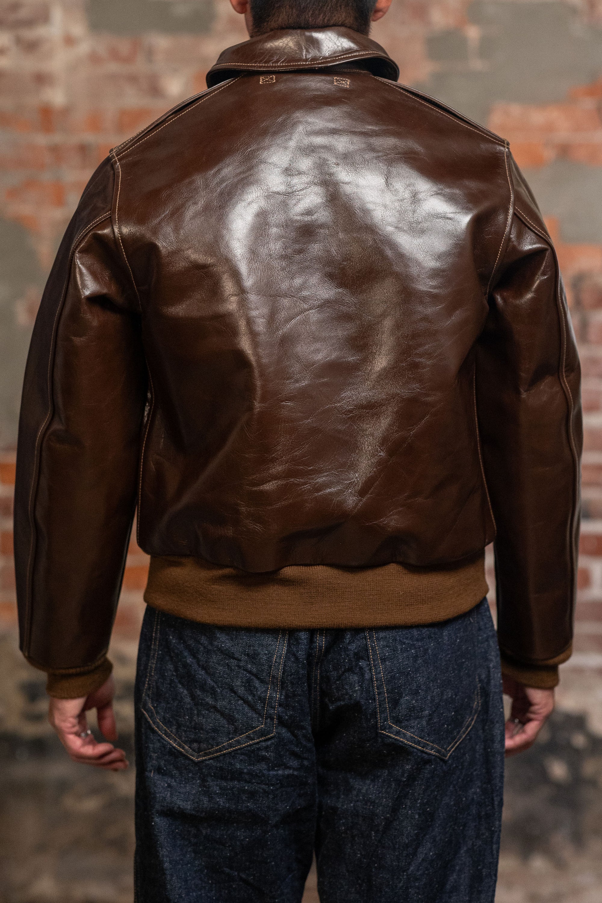 Buzz Rickson's BR80593 Type A-2 “Contract no. w535 AC-23380 Rough Wear Clothing co.” - S/Brown