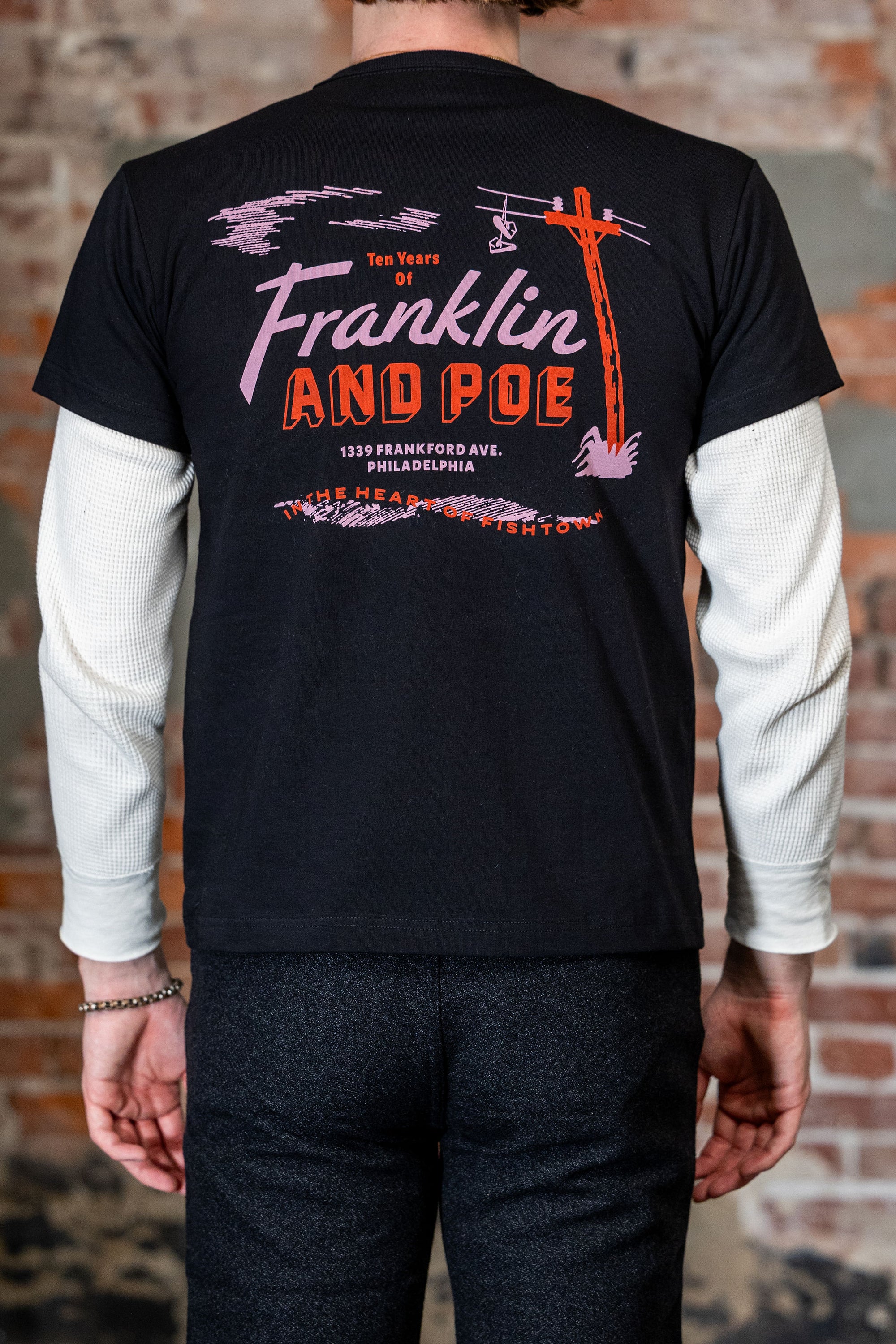 3sixteen x Franklin & Poe 10th Anniversary T-Shirt - Black