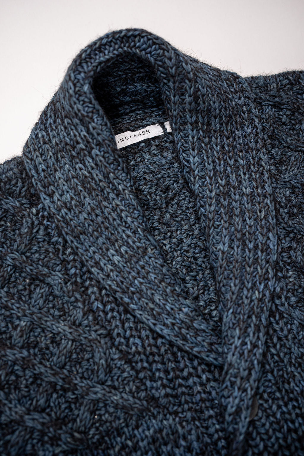 Indi + Ash Andes Cardigan - Black Alpaca / Dark Indigo