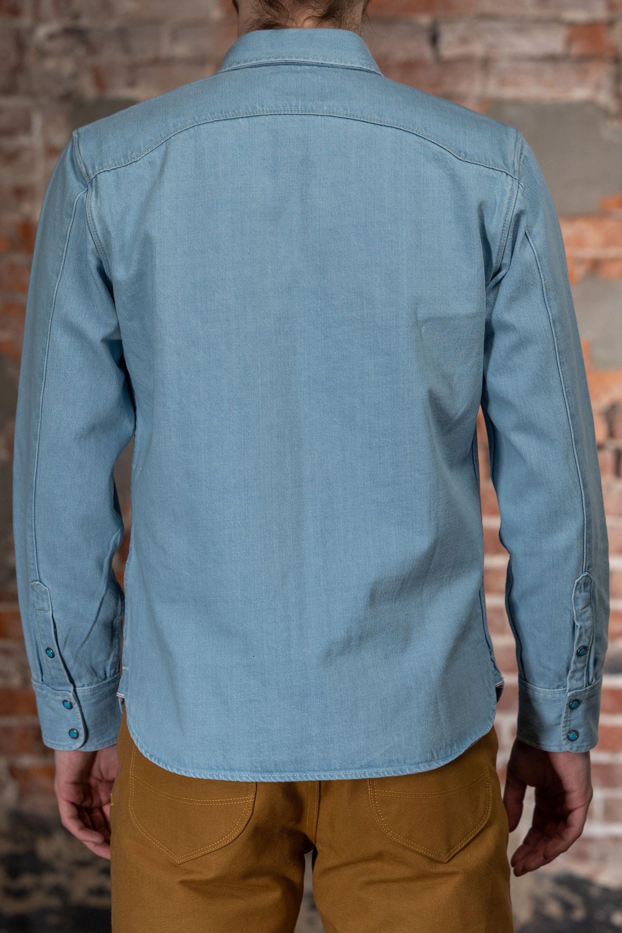 Freenote Cloth Modern Western - 11oz Bleached Denim with Turquoise Snaps