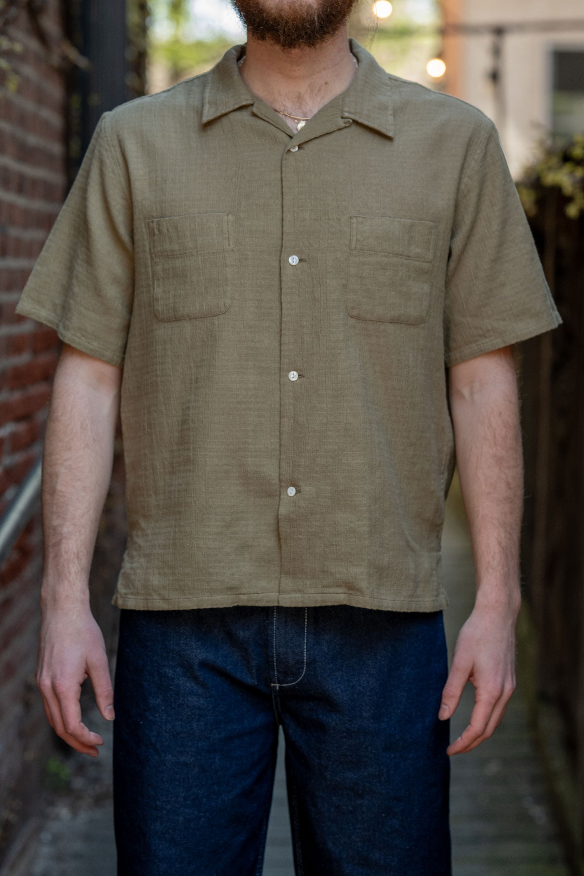 Knickerbocker Oliveira Breeze Weave Shirt - Olive Sand