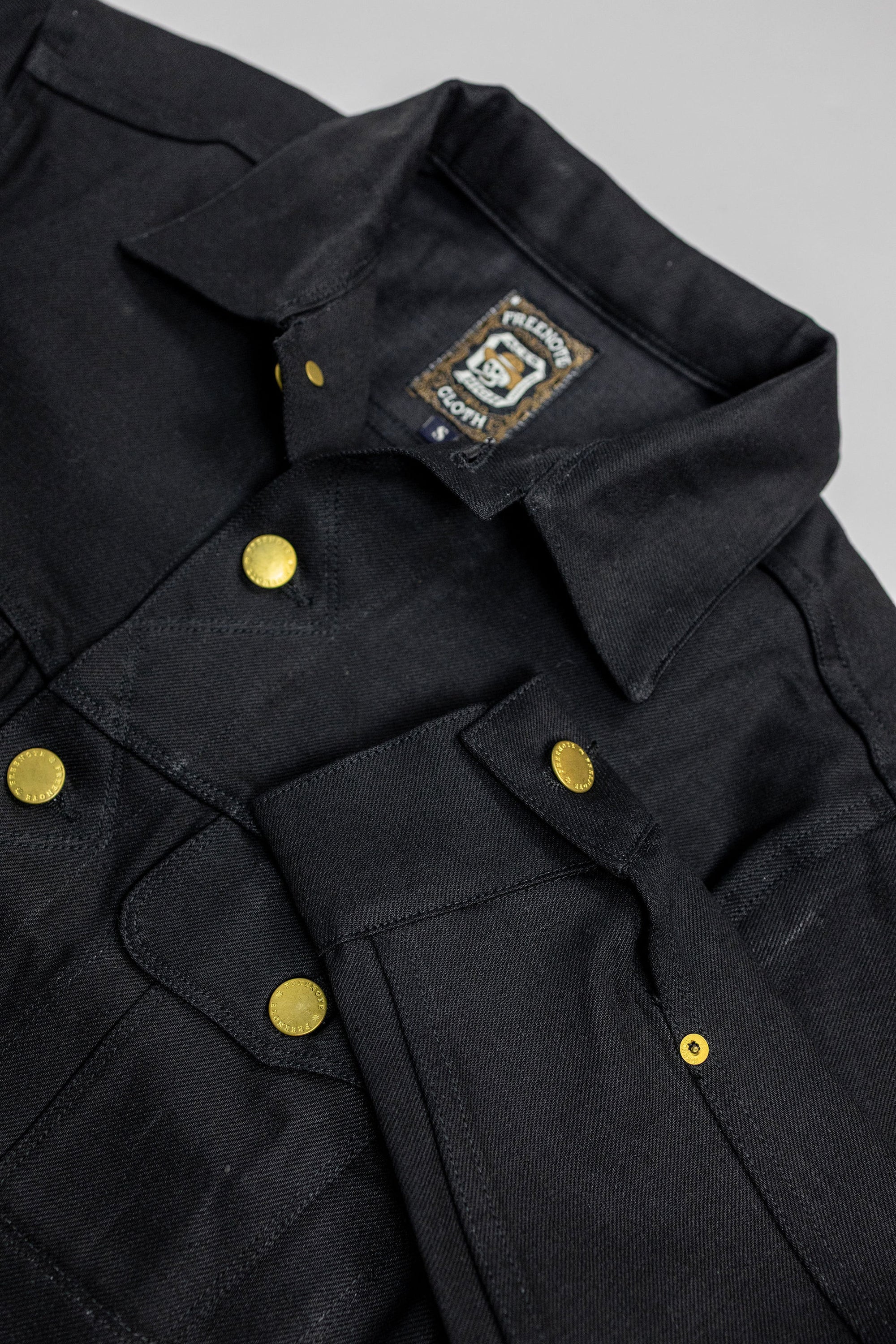 Freenote Cloth High Low Jacket -  14oz Aces High Black Denim