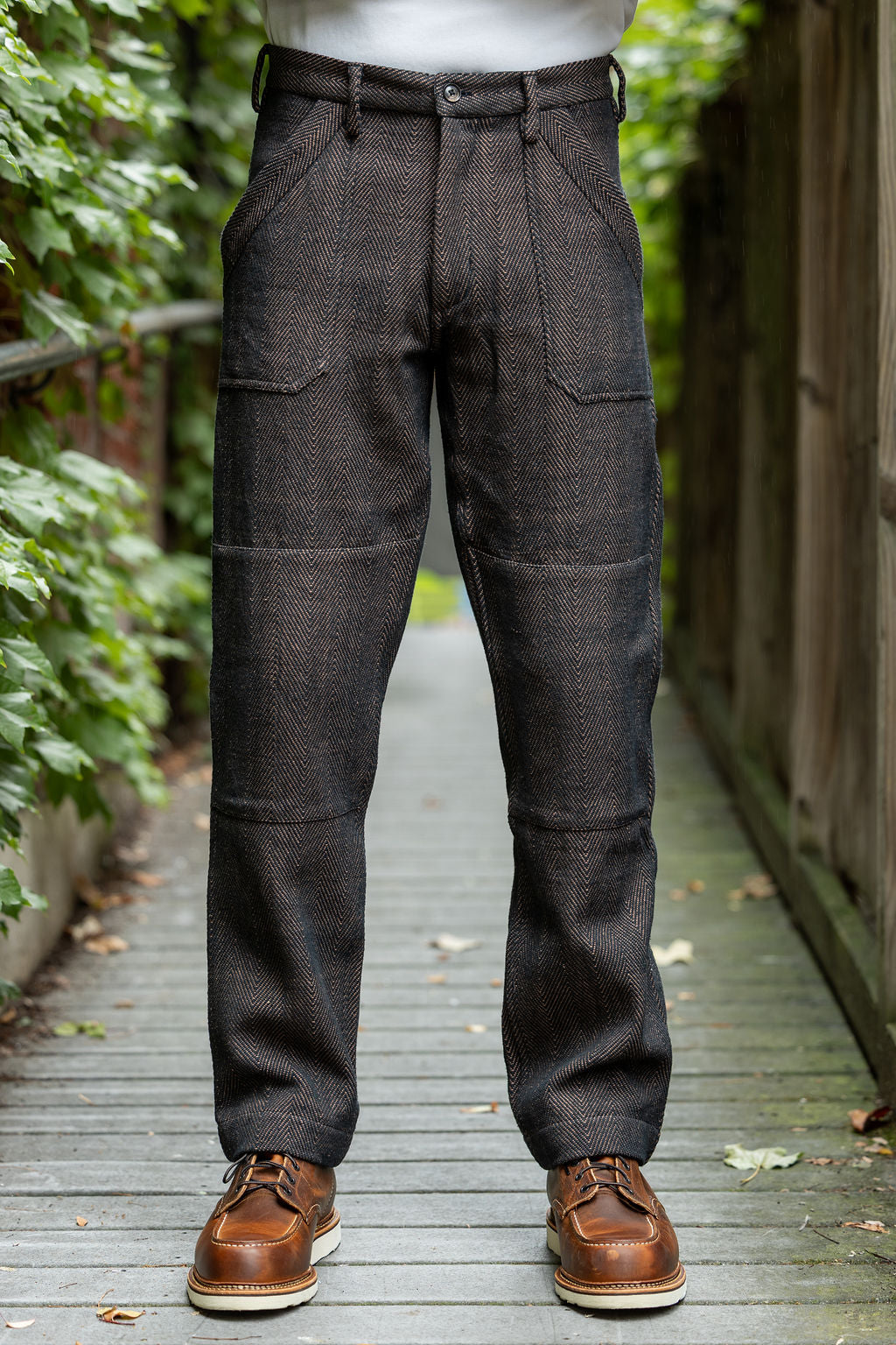 Indi + Ash Isaac Pant - Iron/Cutch Brick Handspun Herringbone
