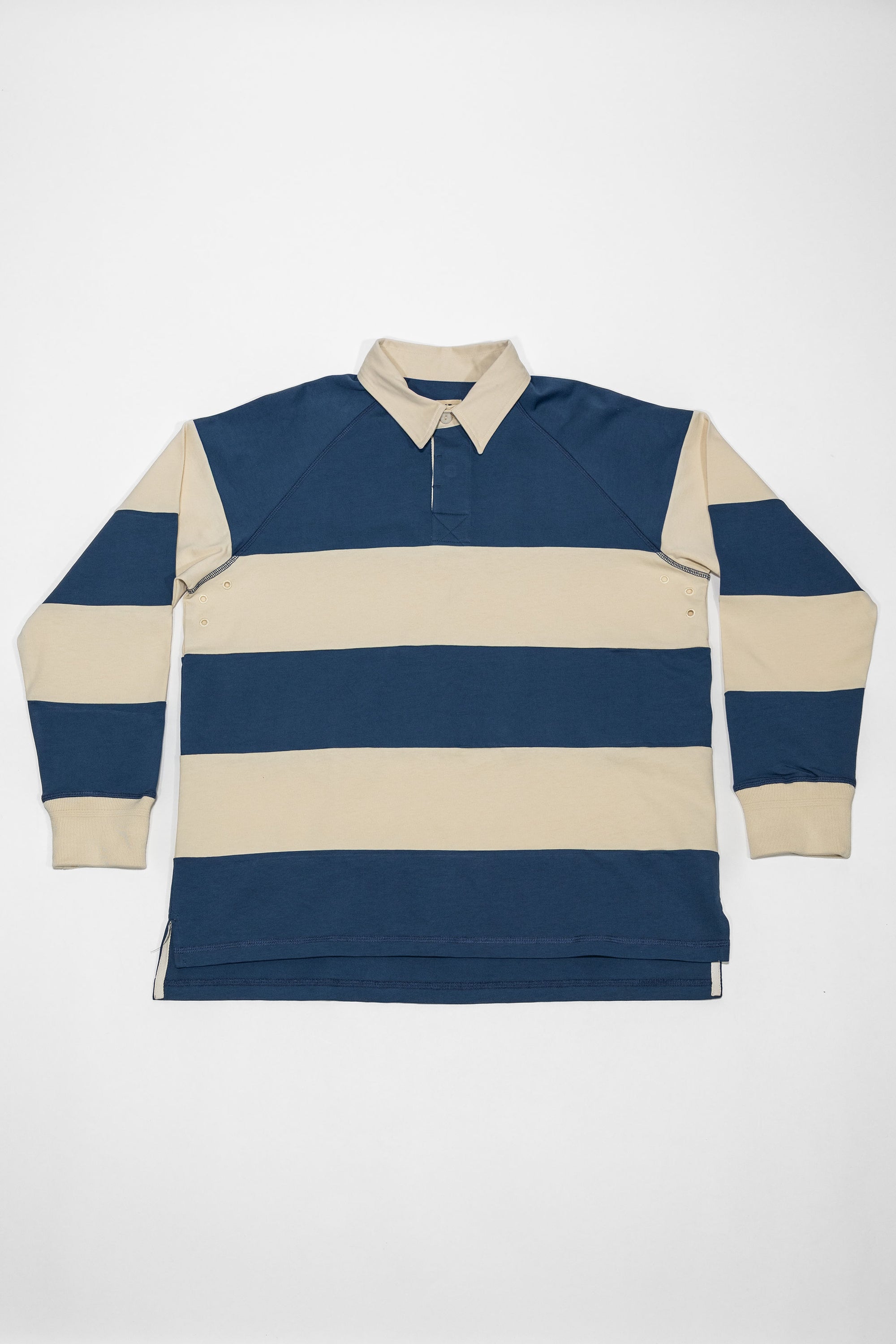 Heimat Textil  Raglan Rugby - Trail Blue / Seashell