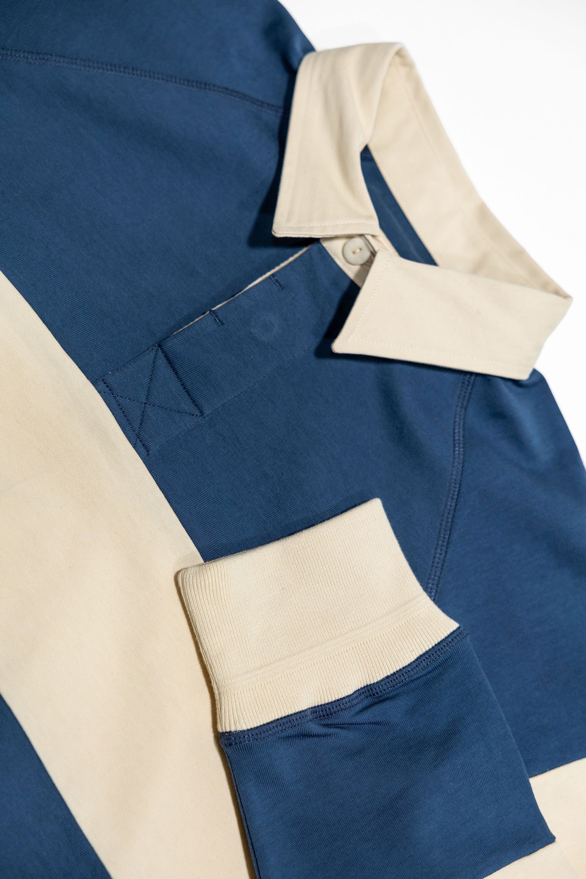 Heimat Textil  Raglan Rugby - Trail Blue / Seashell