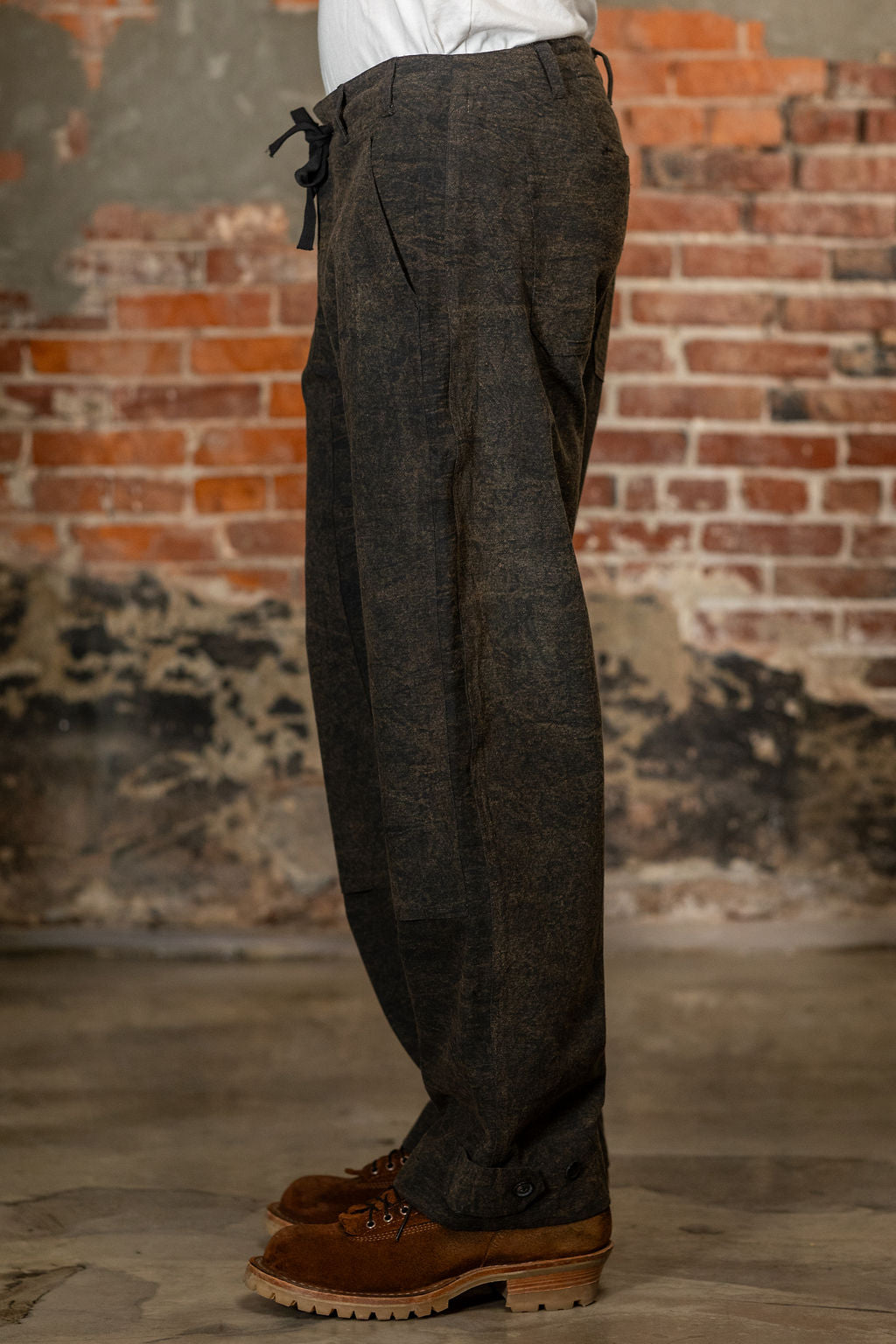 Indi + Ash Raka Pant - Iron Organic Cotton Millwoven Stone Enzyme Canvas