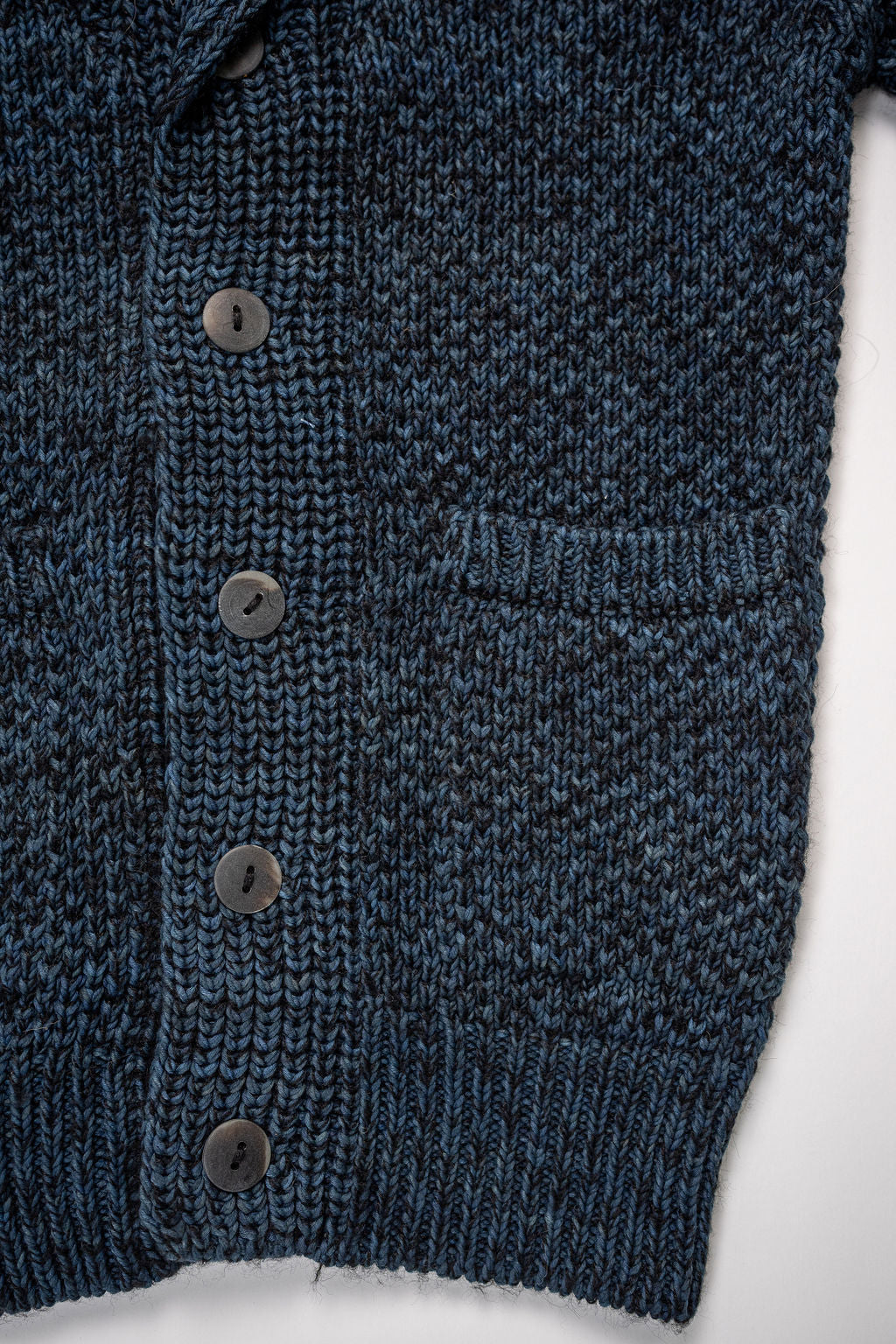 Indi + Ash Andes Cardigan - Black Alpaca / Dark Indigo