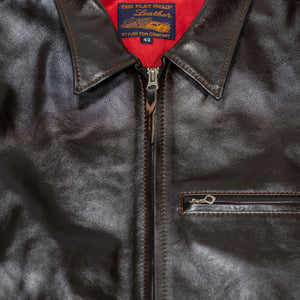 The Flat Head FN-LJ-HS004 Horsehide Quilting Single Riders Jacket - Front