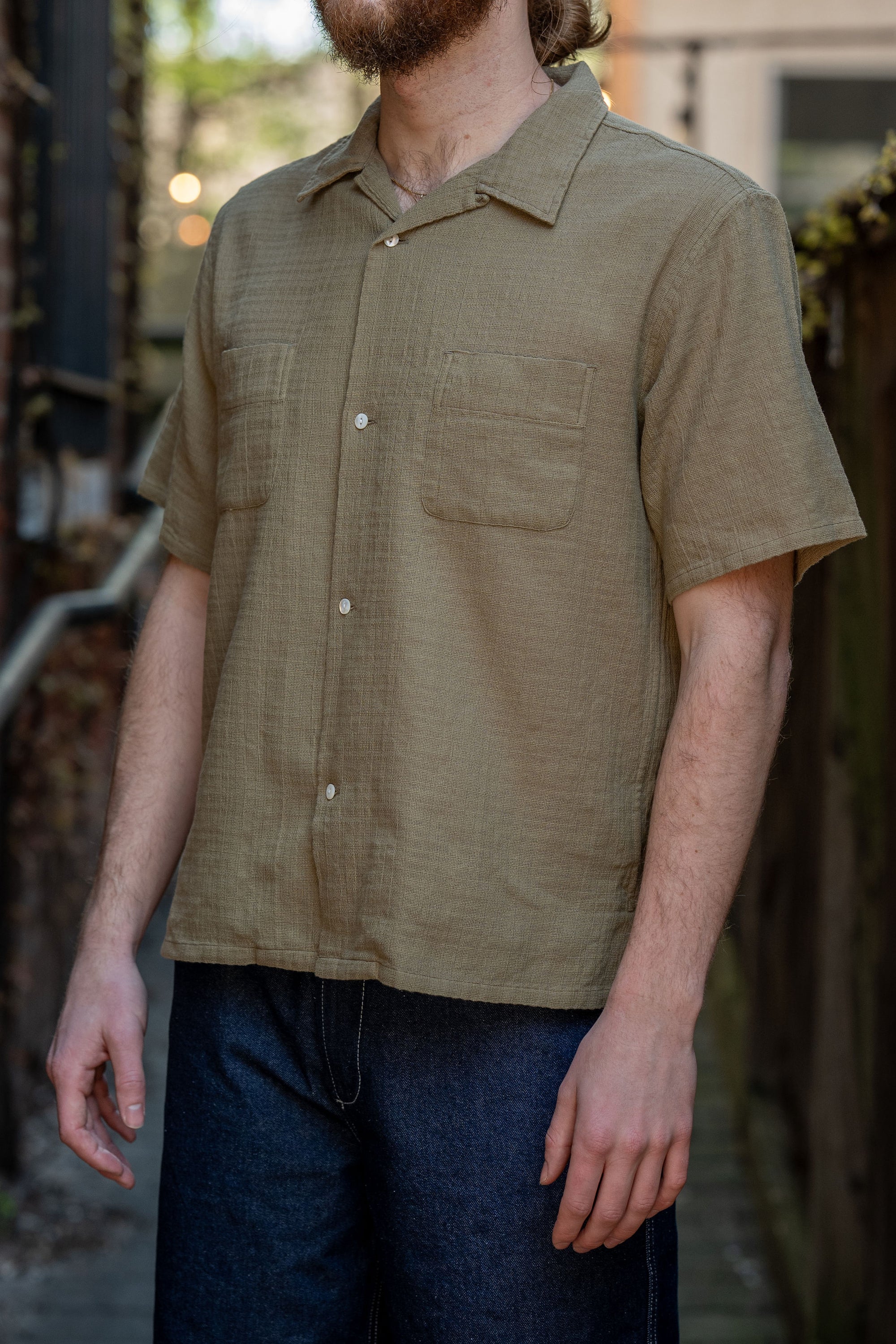 Knickerbocker Oliveira Breeze Weave Shirt - Olive Sand