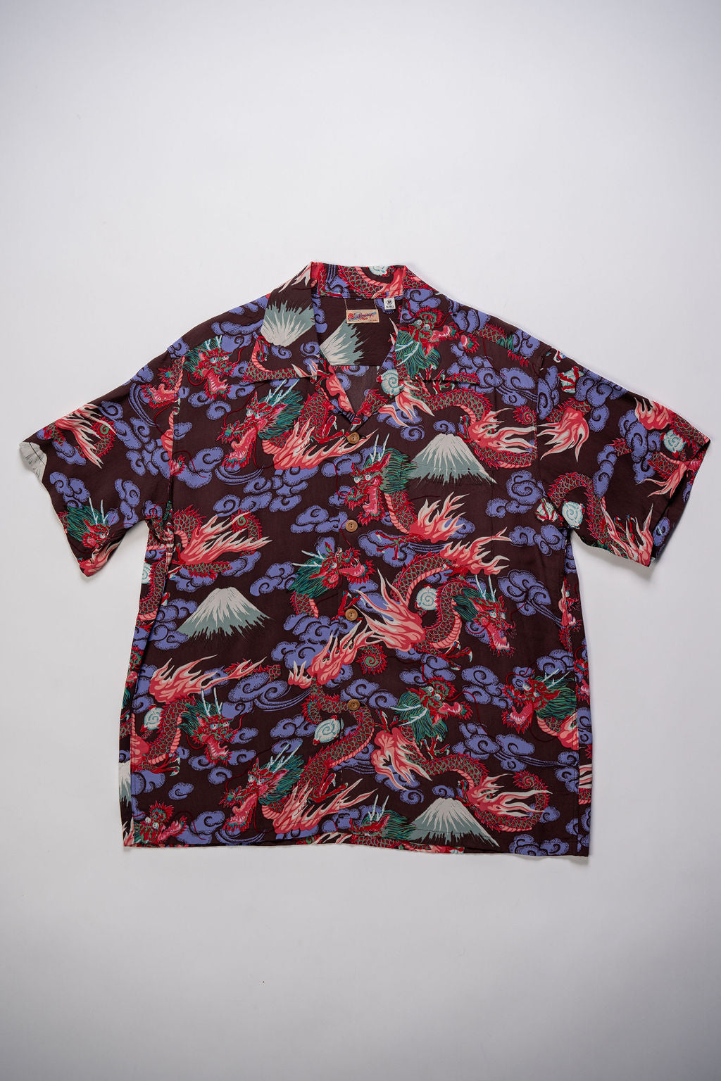 Sun Surf Rayon Hawaiian Shirt "Team of Dragons" - Black