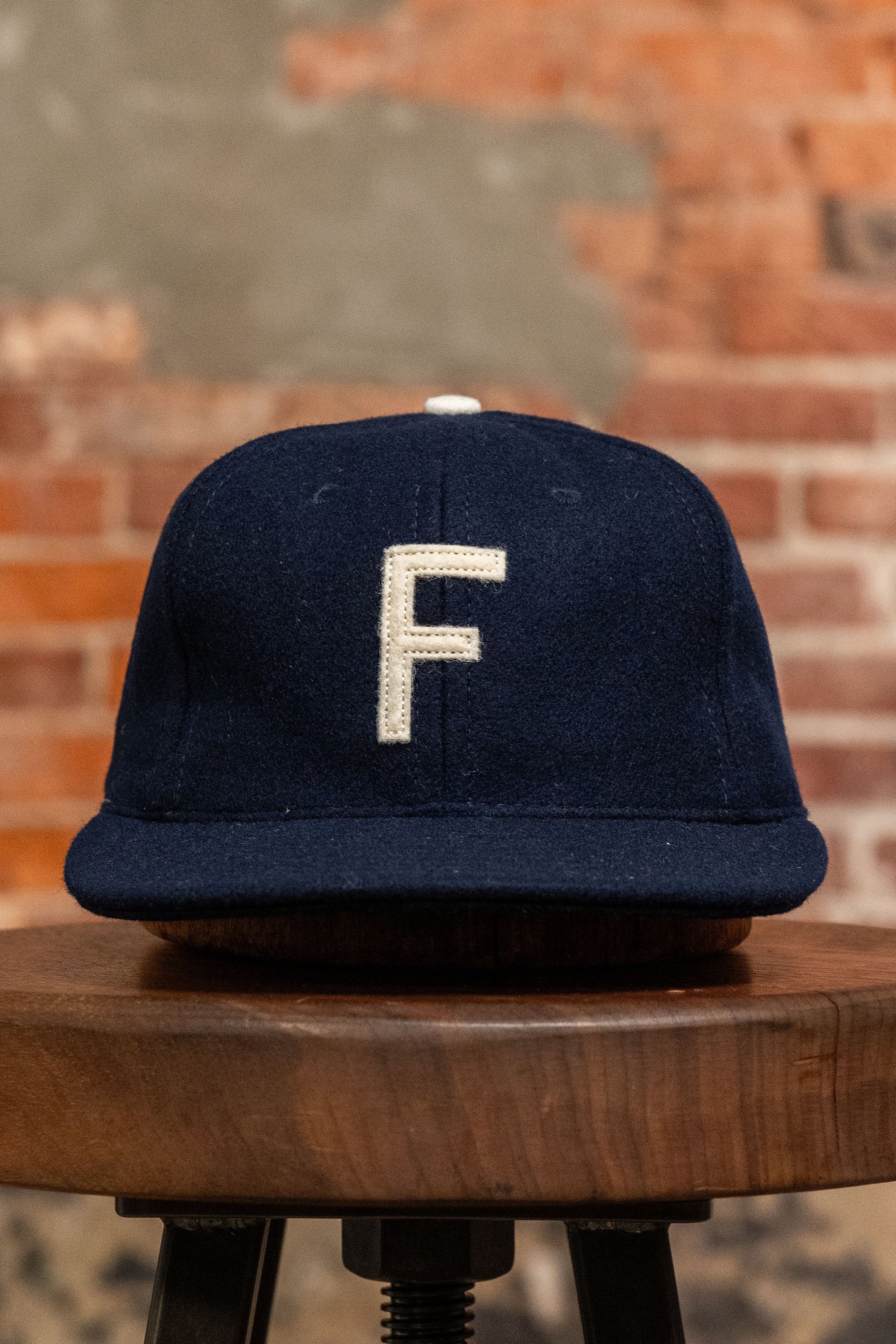 Franklin & Poe Wool Baseball Cap – Navy “F”