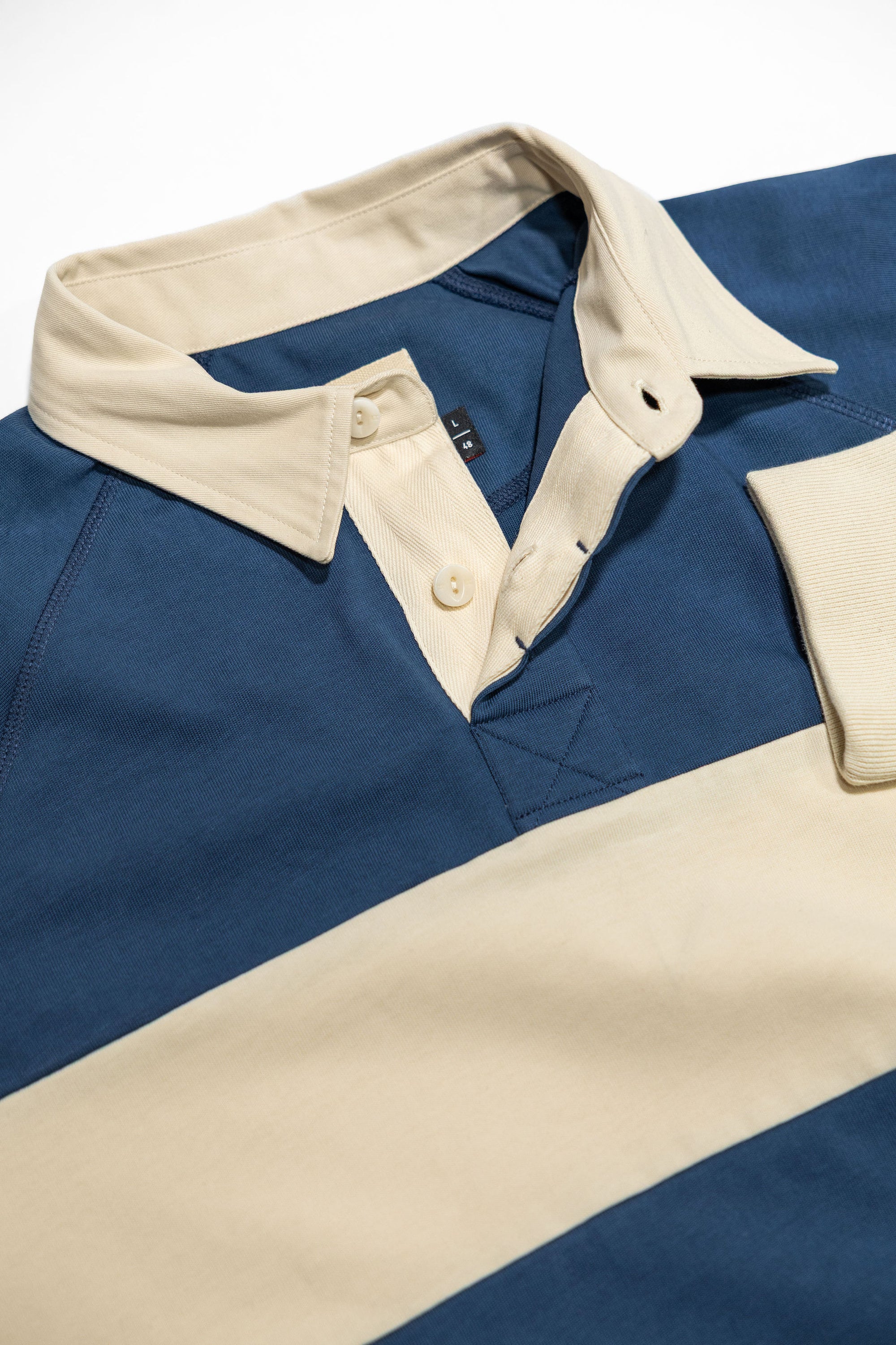 Heimat Textil  Raglan Rugby - Trail Blue / Seashell