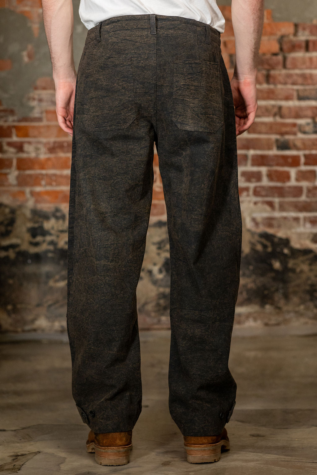 Indi + Ash Raka Pant - Iron Organic Cotton Millwoven Stone Enzyme Canvas