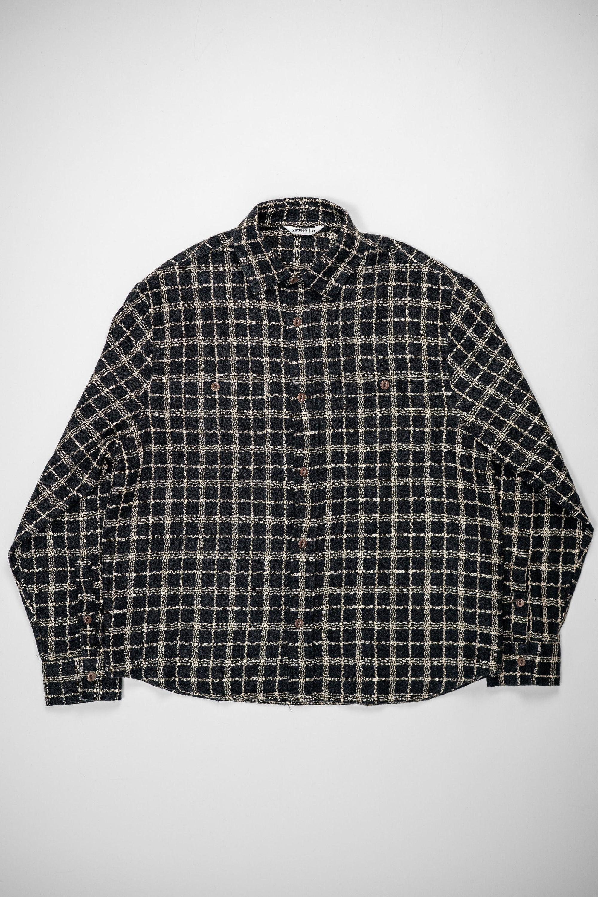 3sixteen Utility Shirt - Black/Ecru Wavy Check