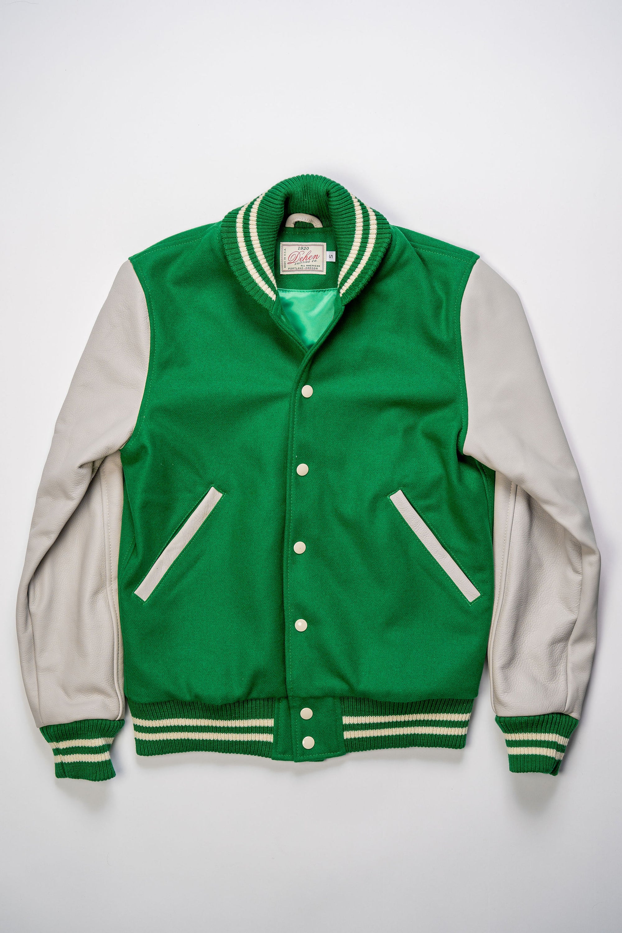 Dehen 1920 Varsity Jacket - Kelly/Milk