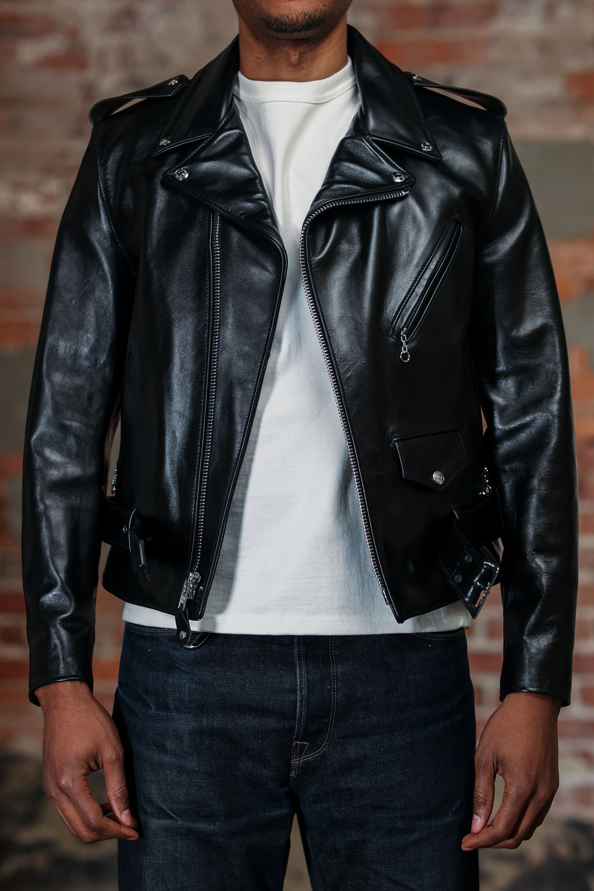 Schott NYC 618HH Horsehide Perfecto Leather Jacket - Black