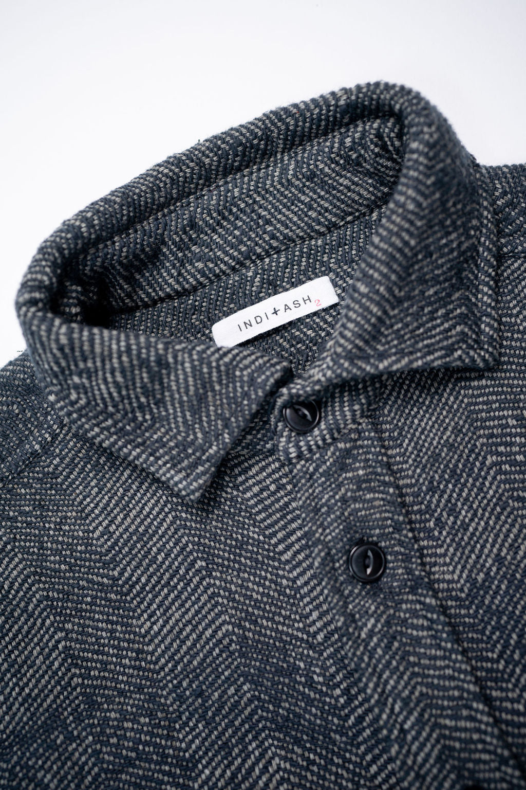 Indi + Ash Ames Workshirt - Iron/Charcoal Handwoven Herringbone