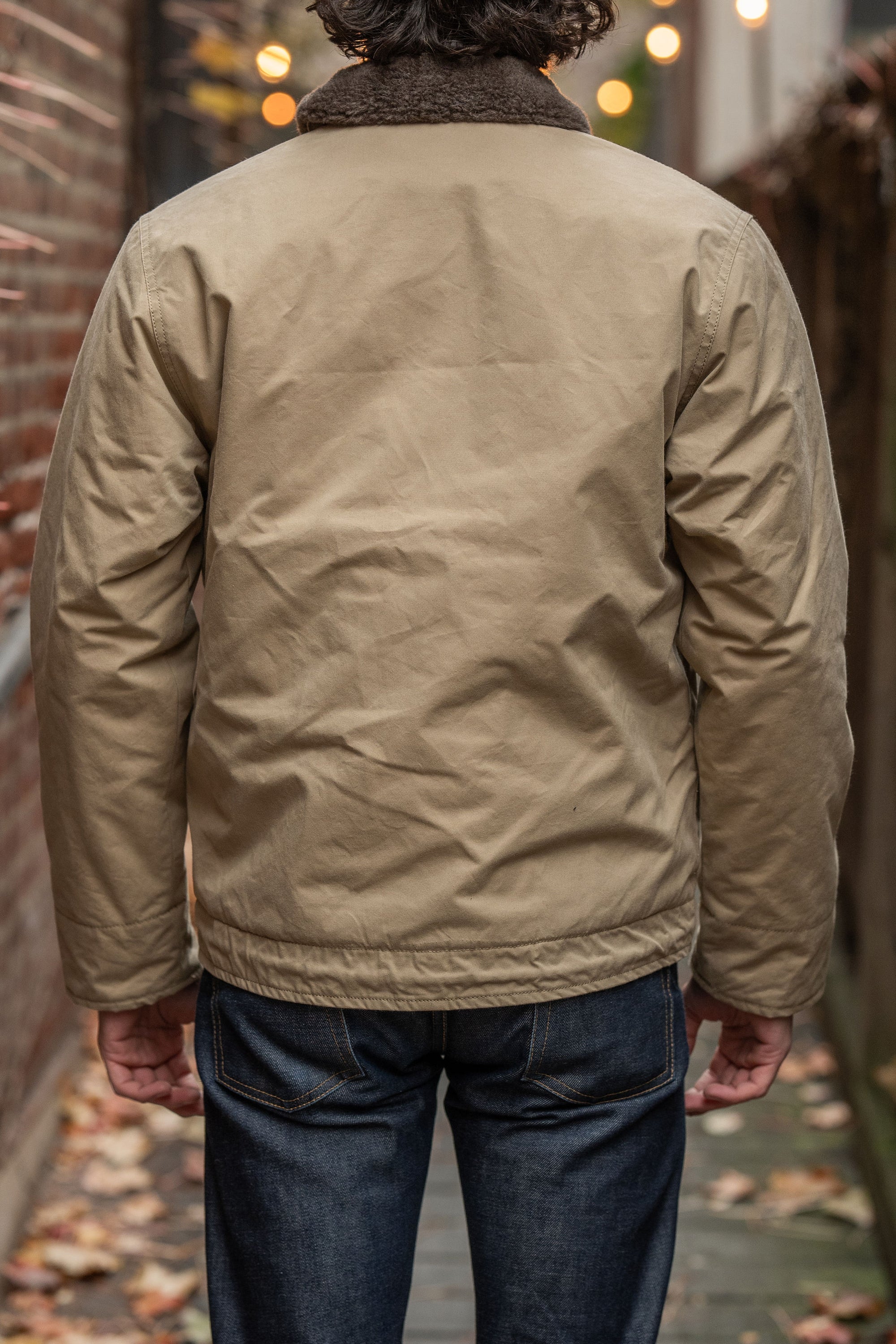 The Flat Head FN-OJ-C015A Boa Jacket Plain - Khaki