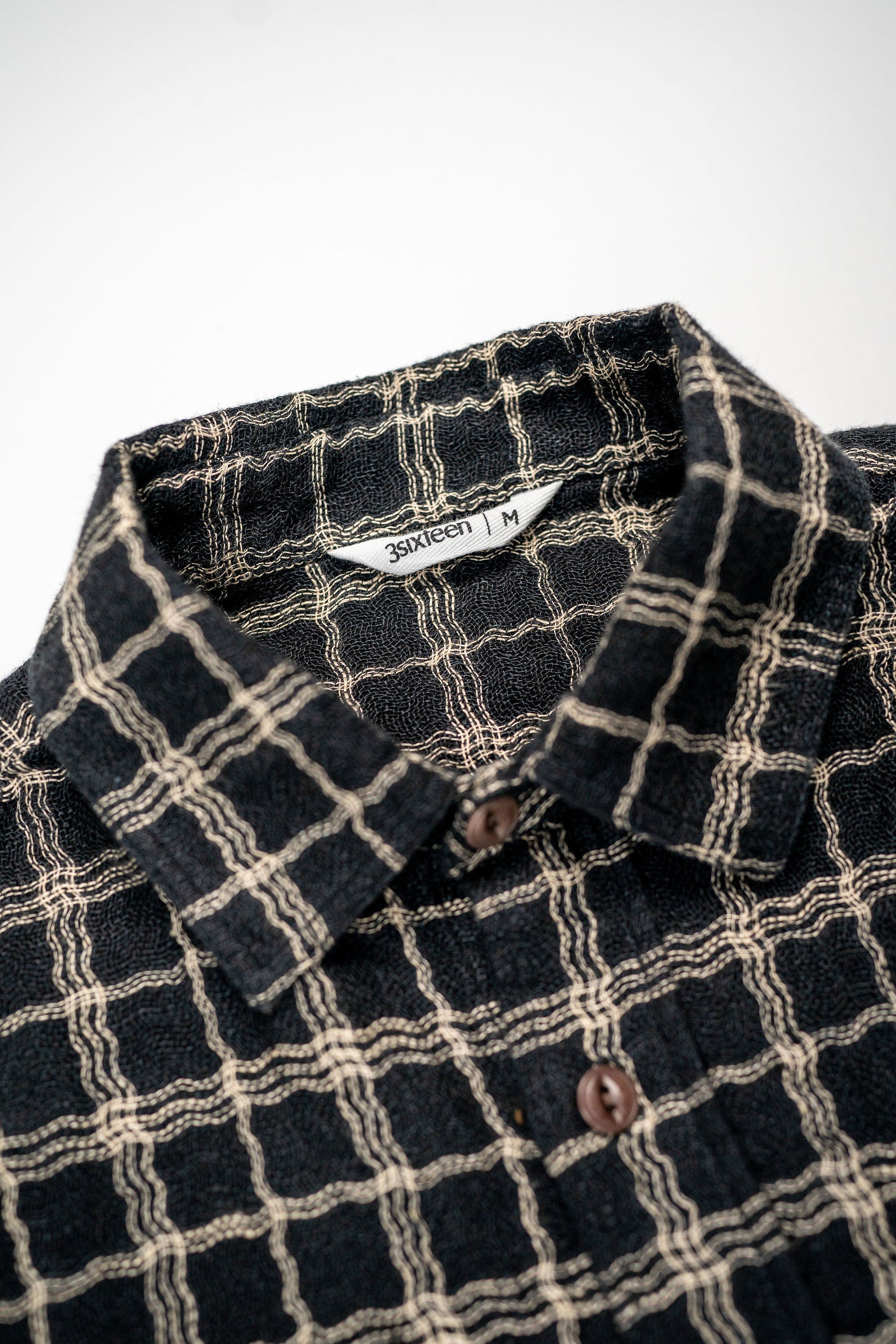 3sixteen Utility Shirt - Black/Ecru Wavy Check