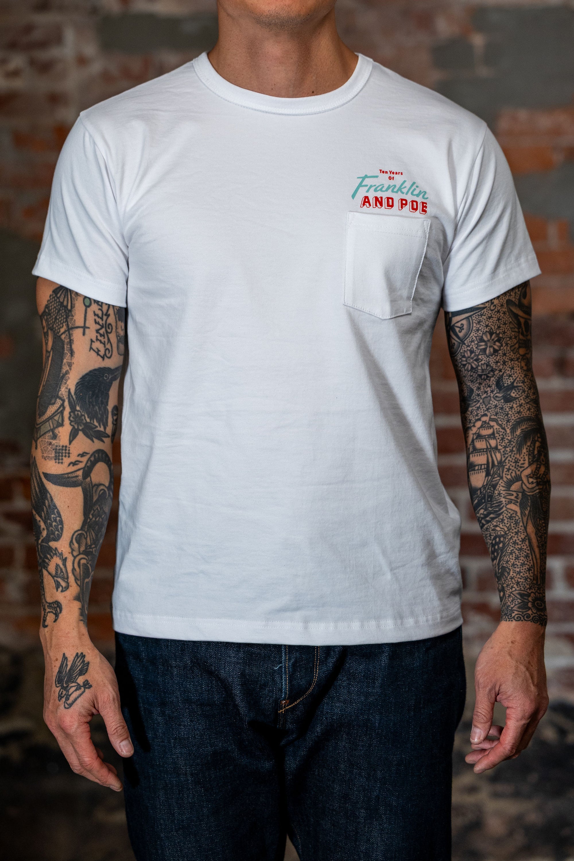 3sixteen x Franklin & Poe 10th Anniversary T-Shirt - White