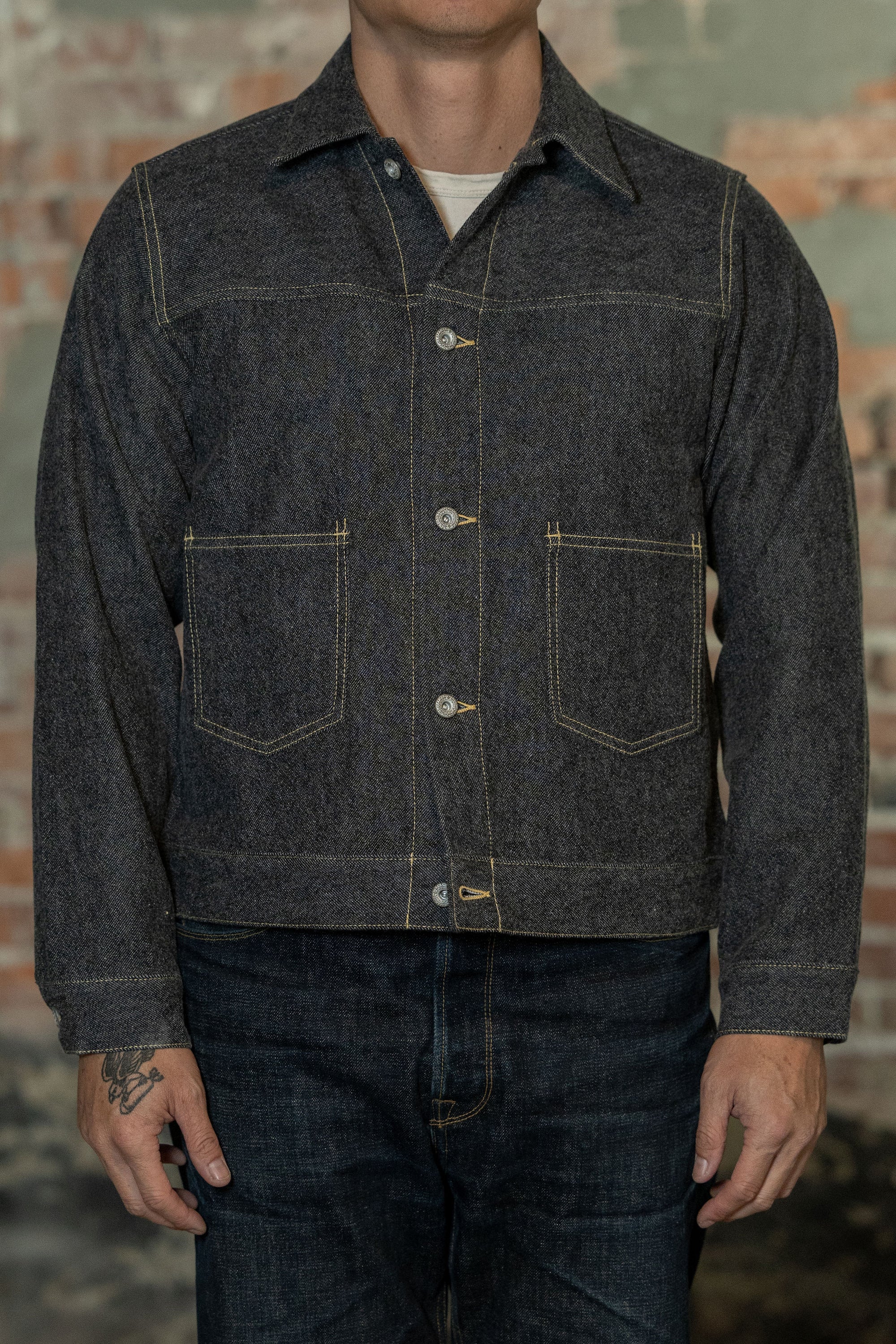 Seuvas C/W Denim Trucker Jacket - Black