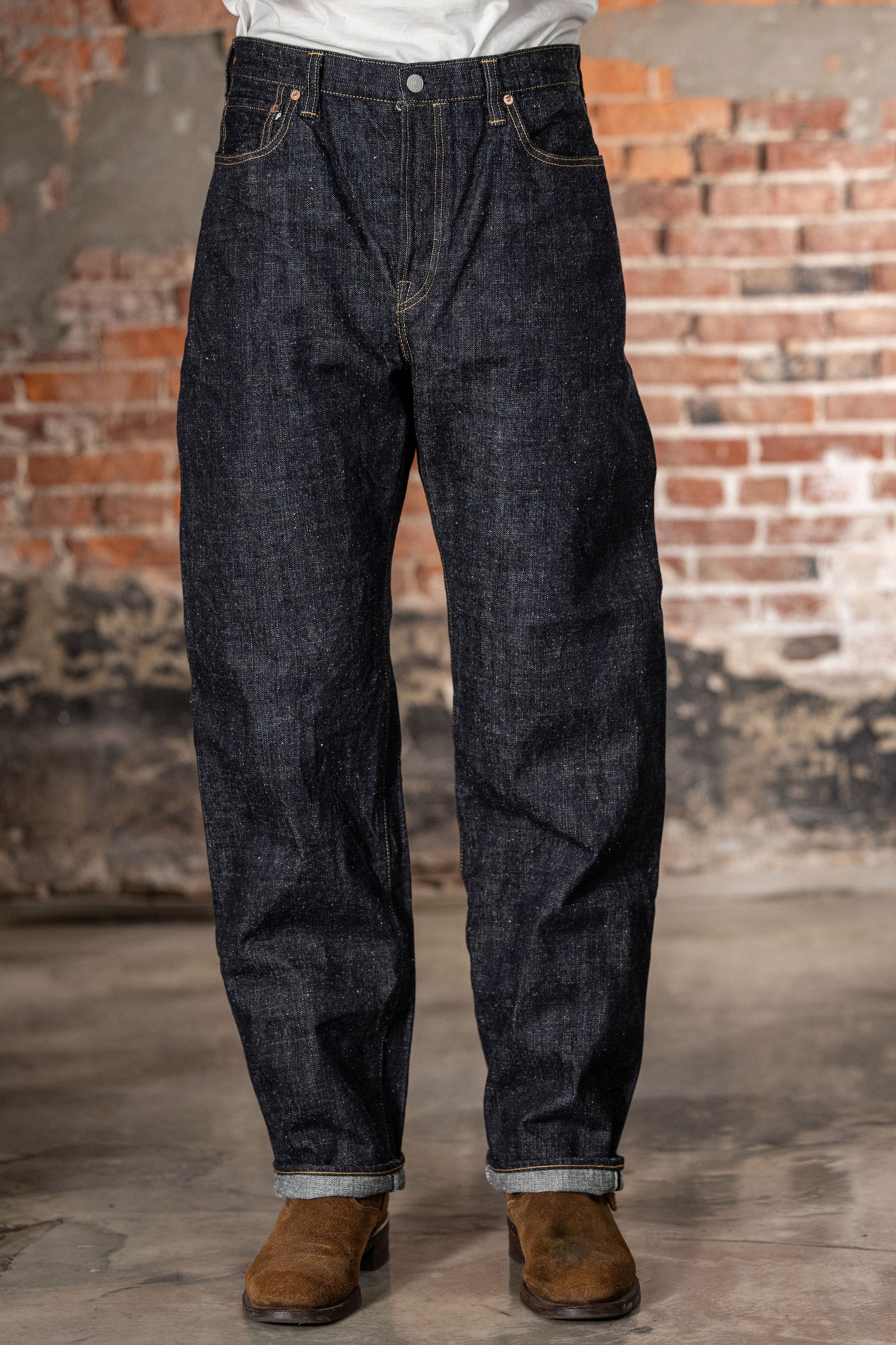 Omoto Denim 0811 15.5oz Nep Denim Loose Fit - Indigo One-Washed