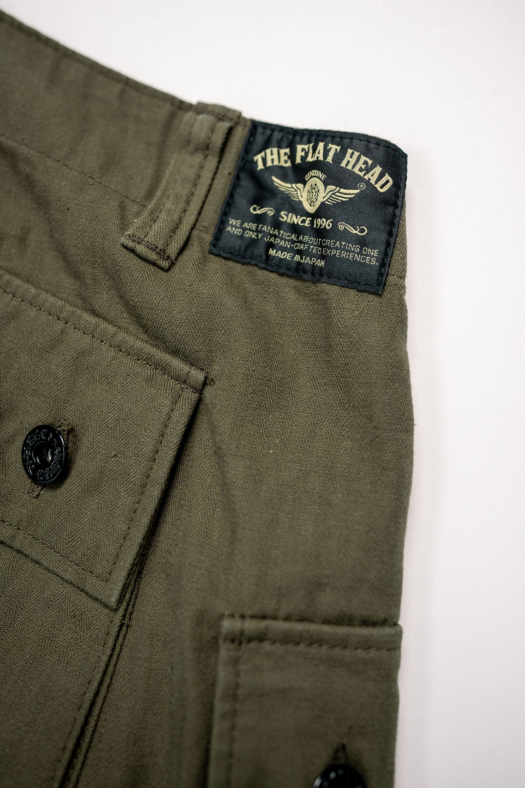 The Flat Head FN-PA-C012 Monkey Pants - Olive