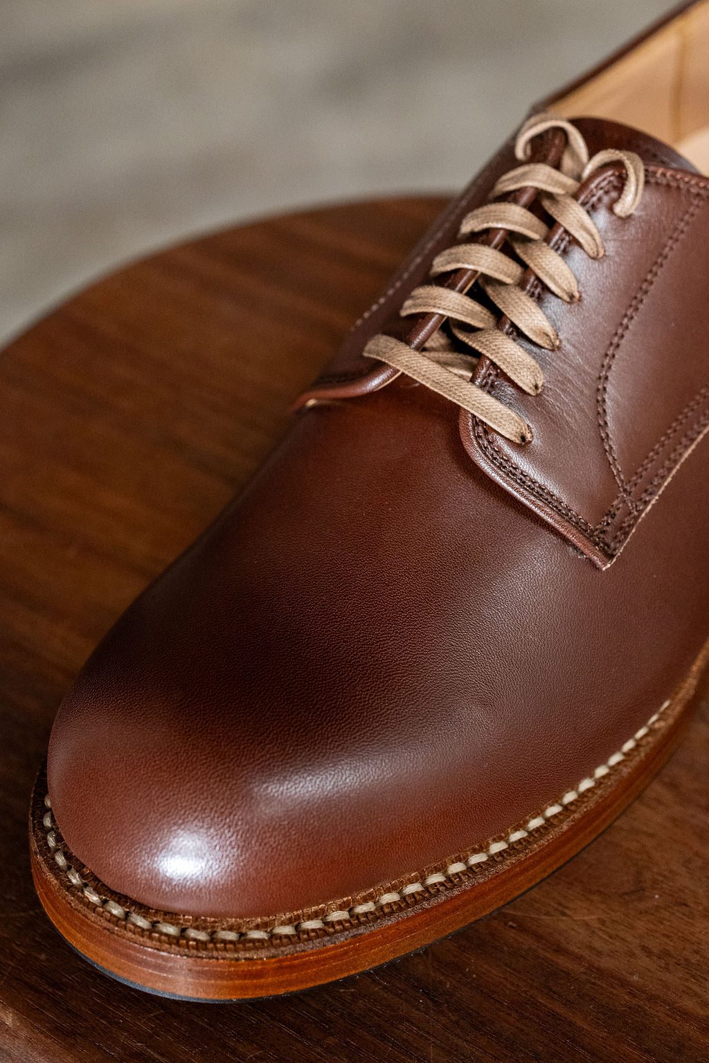 John Lofgren USN Low Quarter Shoes - French Calfskin Russet Brown