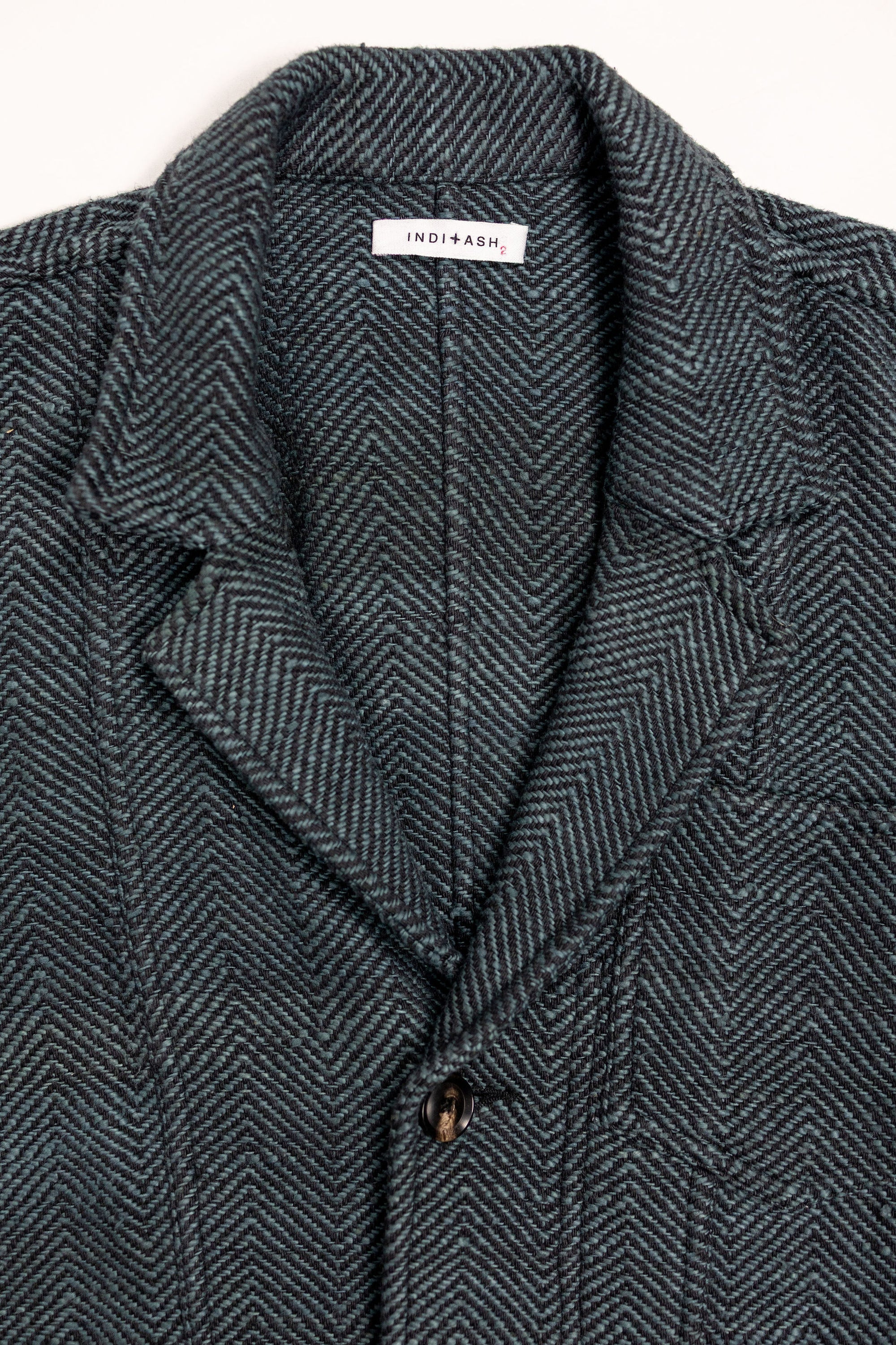 Indi + Ash Study Jacket - Midnight Teal/Iron Black Handspun Herringbone