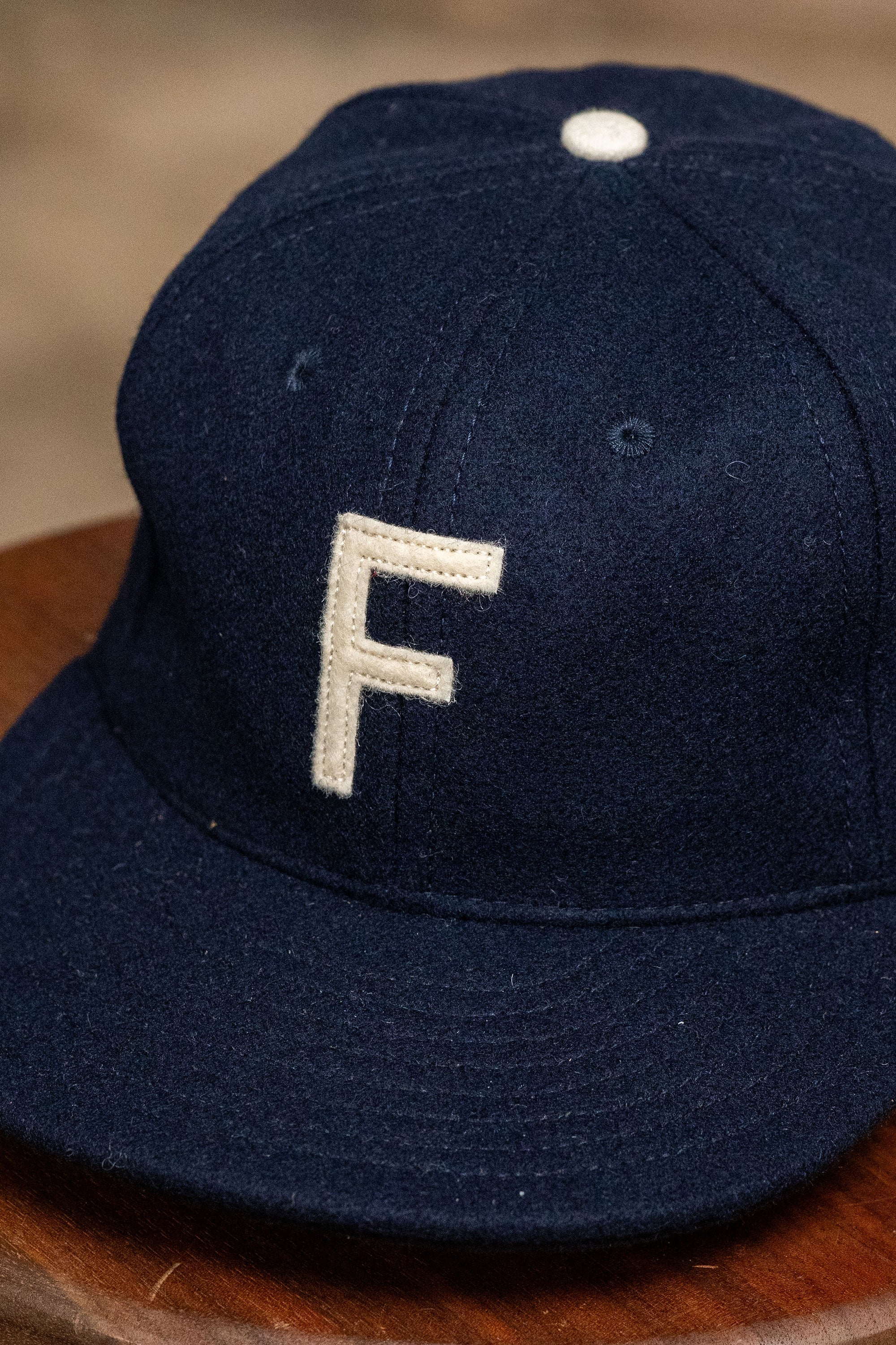 Franklin & Poe Wool Baseball Cap – Navy “F”