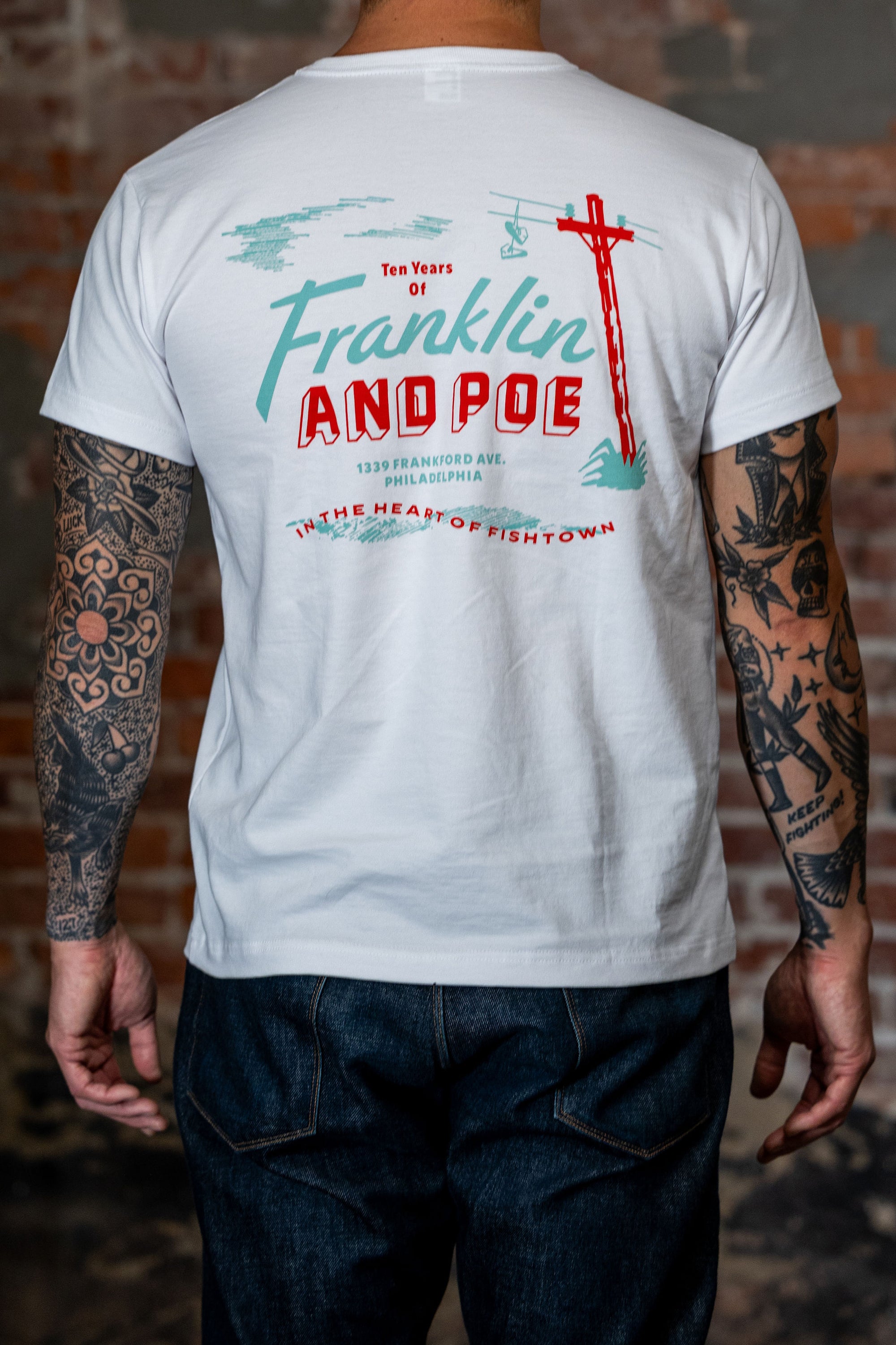3sixteen x Franklin & Poe 10th Anniversary T-Shirt - White