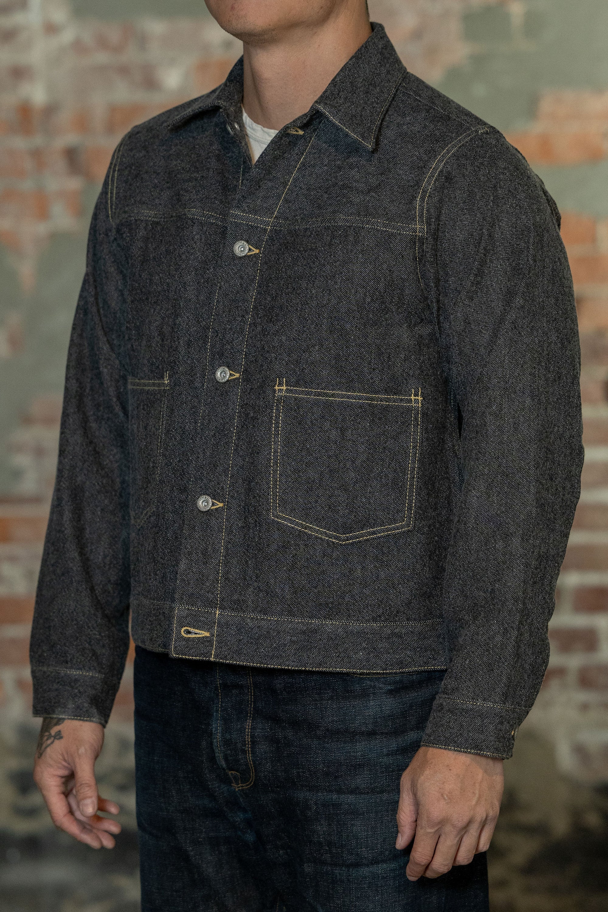 Seuvas C/W Denim Trucker Jacket - Black