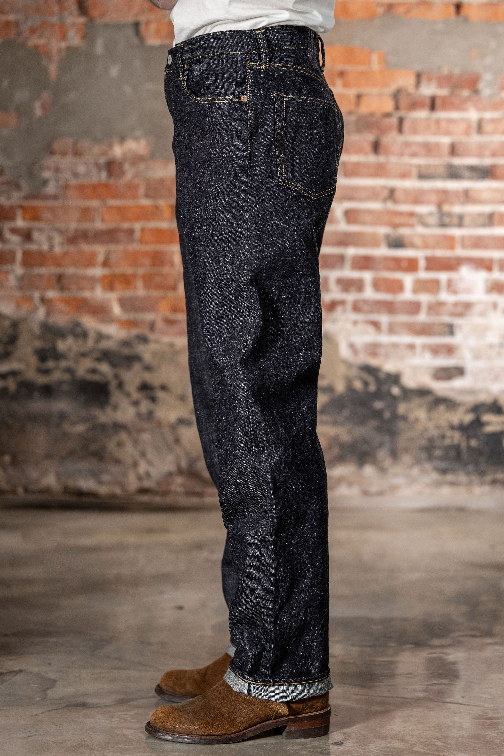 Omoto Denim 0811 15.5oz Nep Denim Loose Fit - Indigo One-Washed