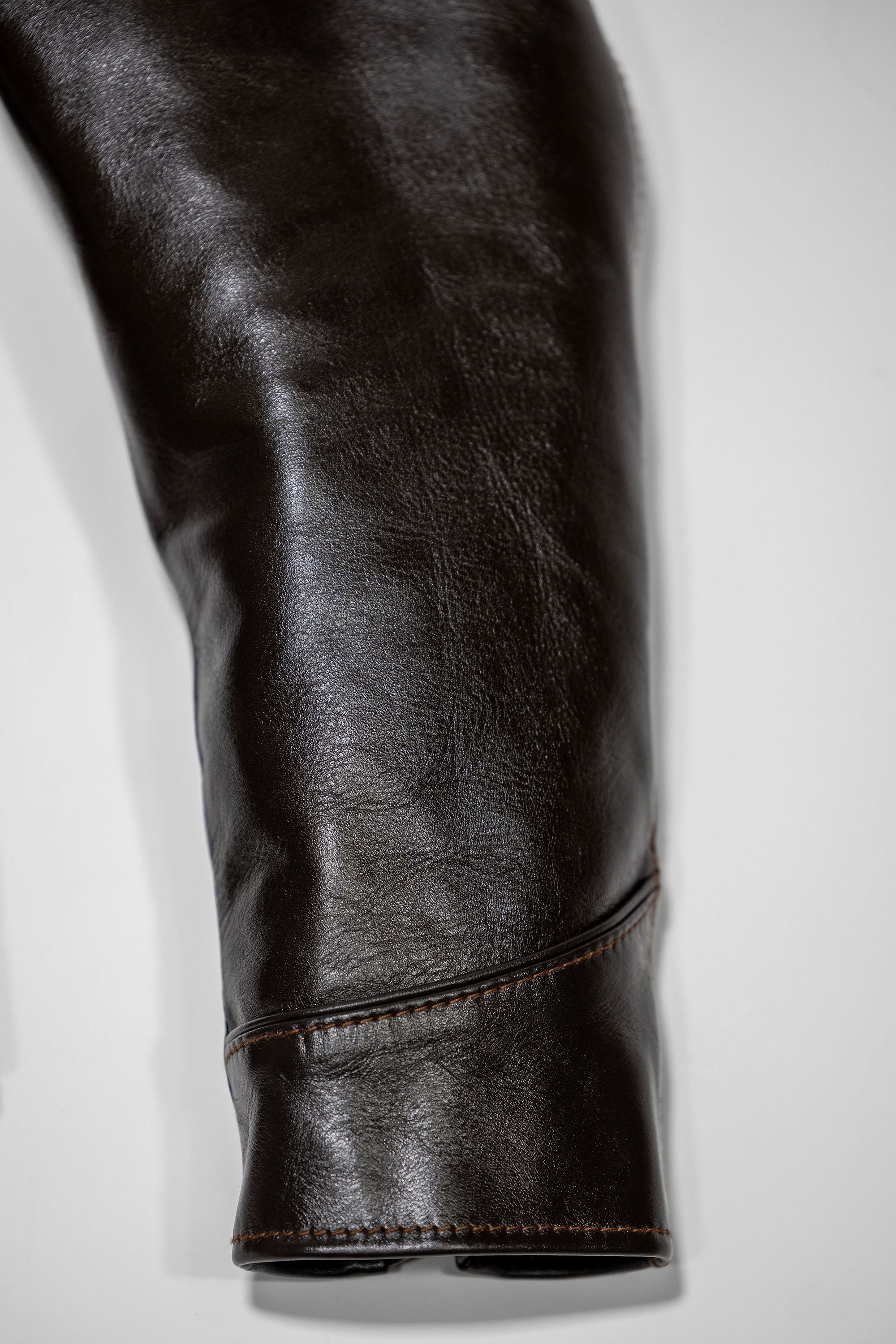 The Flat Head FN-LJ-HS004 Horsehide Quilting Single Riders Jacket - Cuff