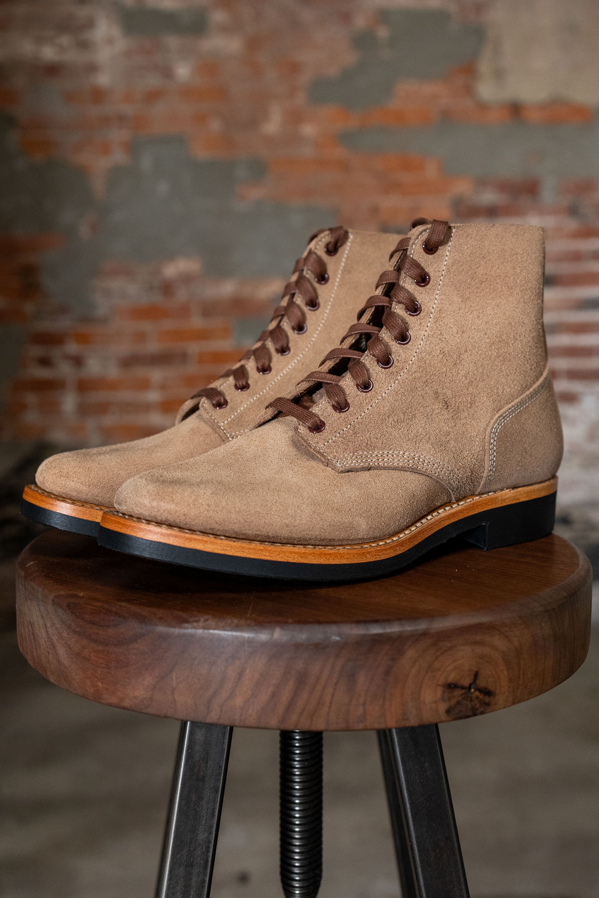 John Lofgren US Navy N-1 Field Shoes Boondockers - Natural Roughout Horween CXL