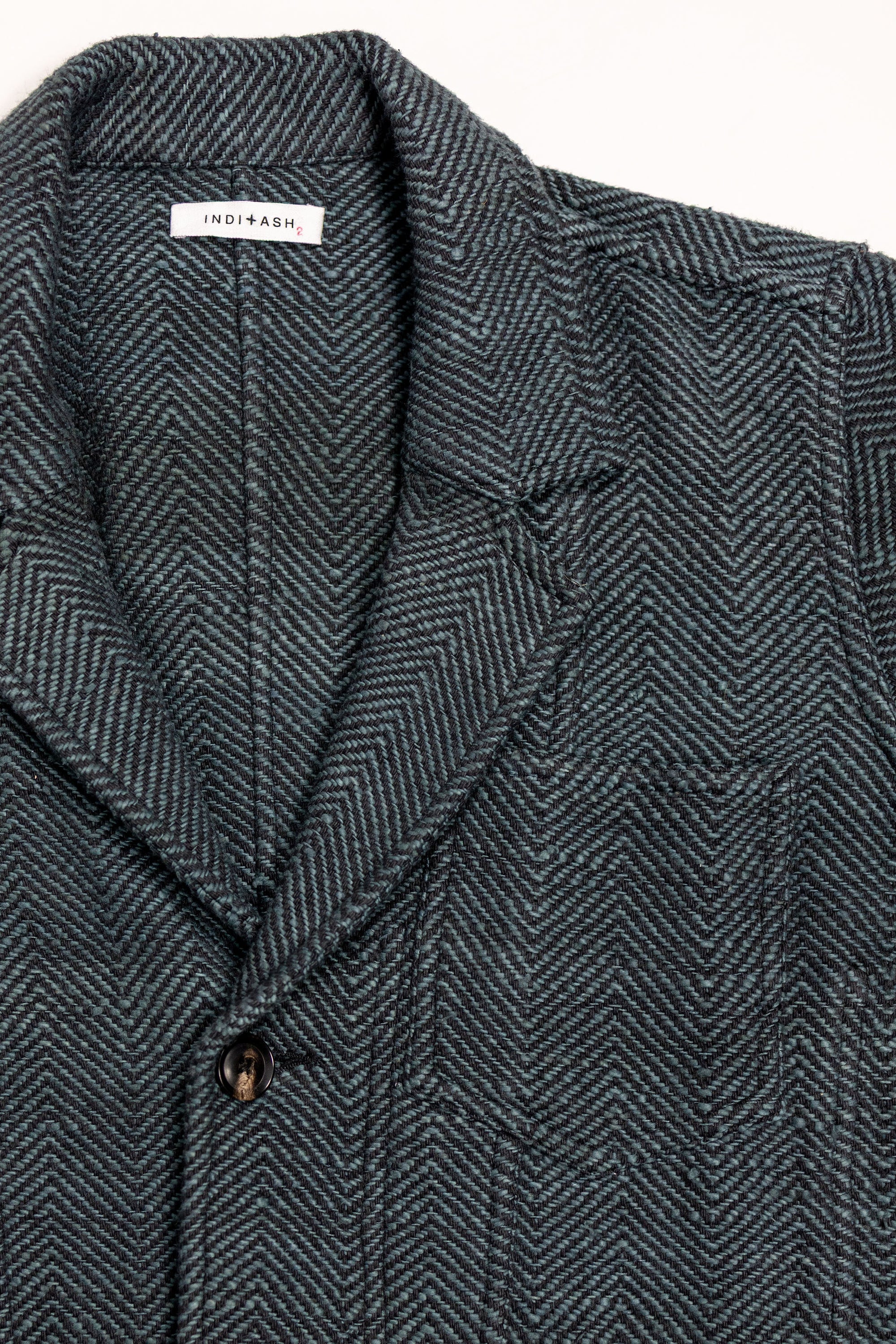 Indi + Ash Study Jacket - Midnight Teal/Iron Black Handspun Herringbone
