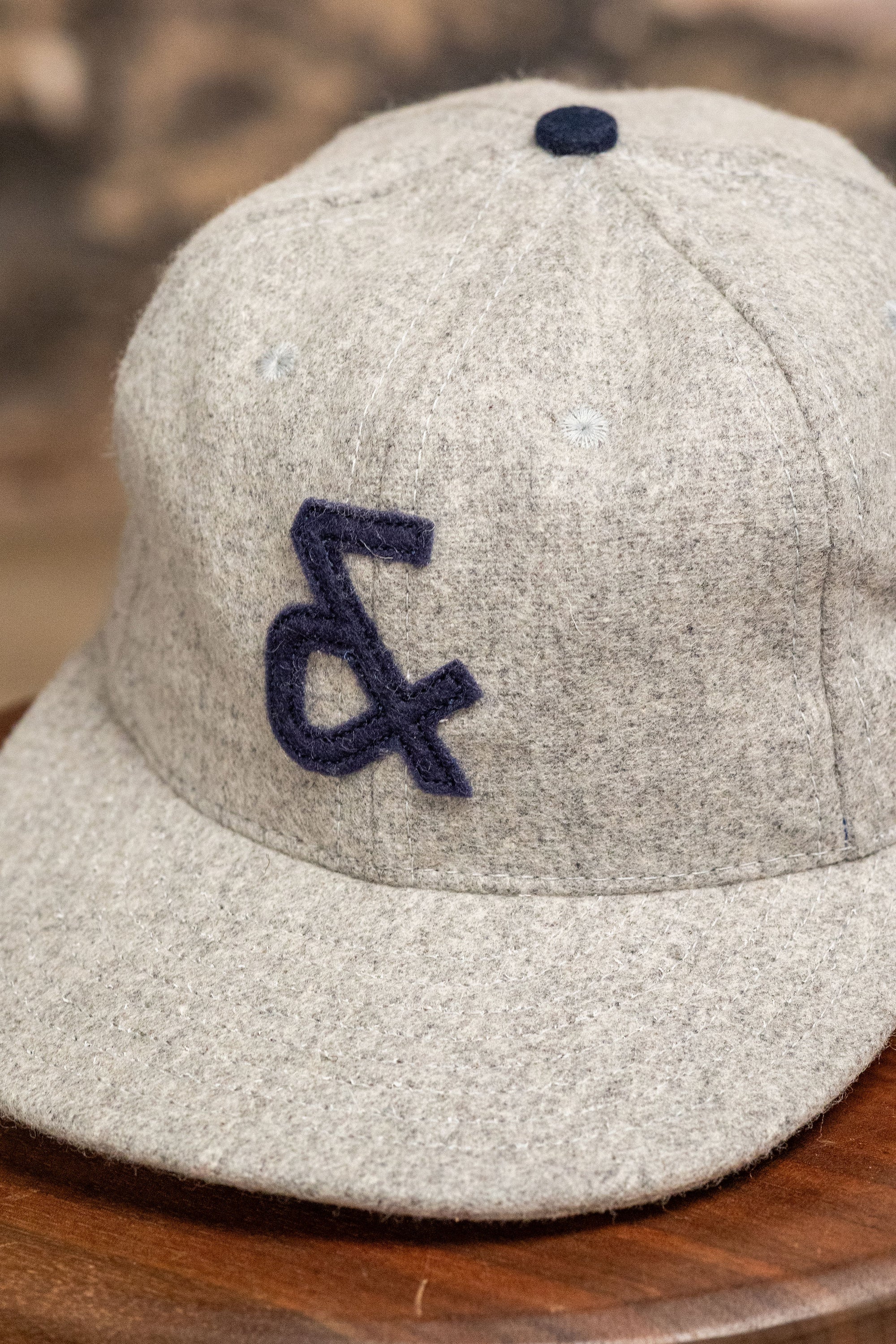 Franklin & Poe Wool Baseball Cap – Grey “&”