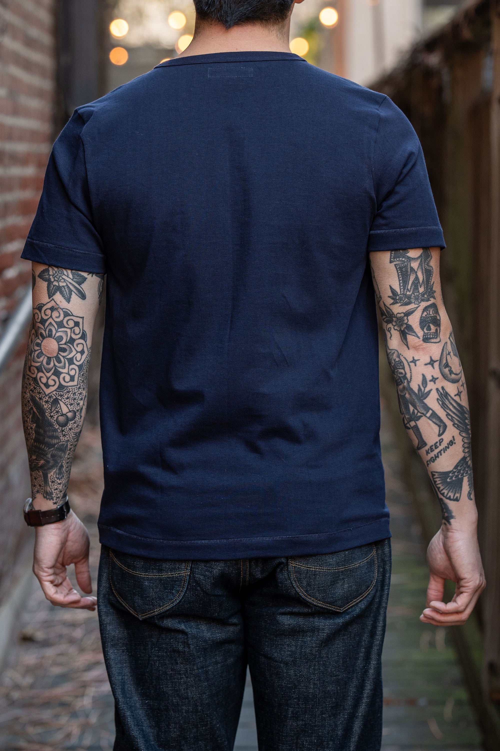 Merz b. Schwanen 215 Classic Crew Neck T-Shirt - Ink Blue