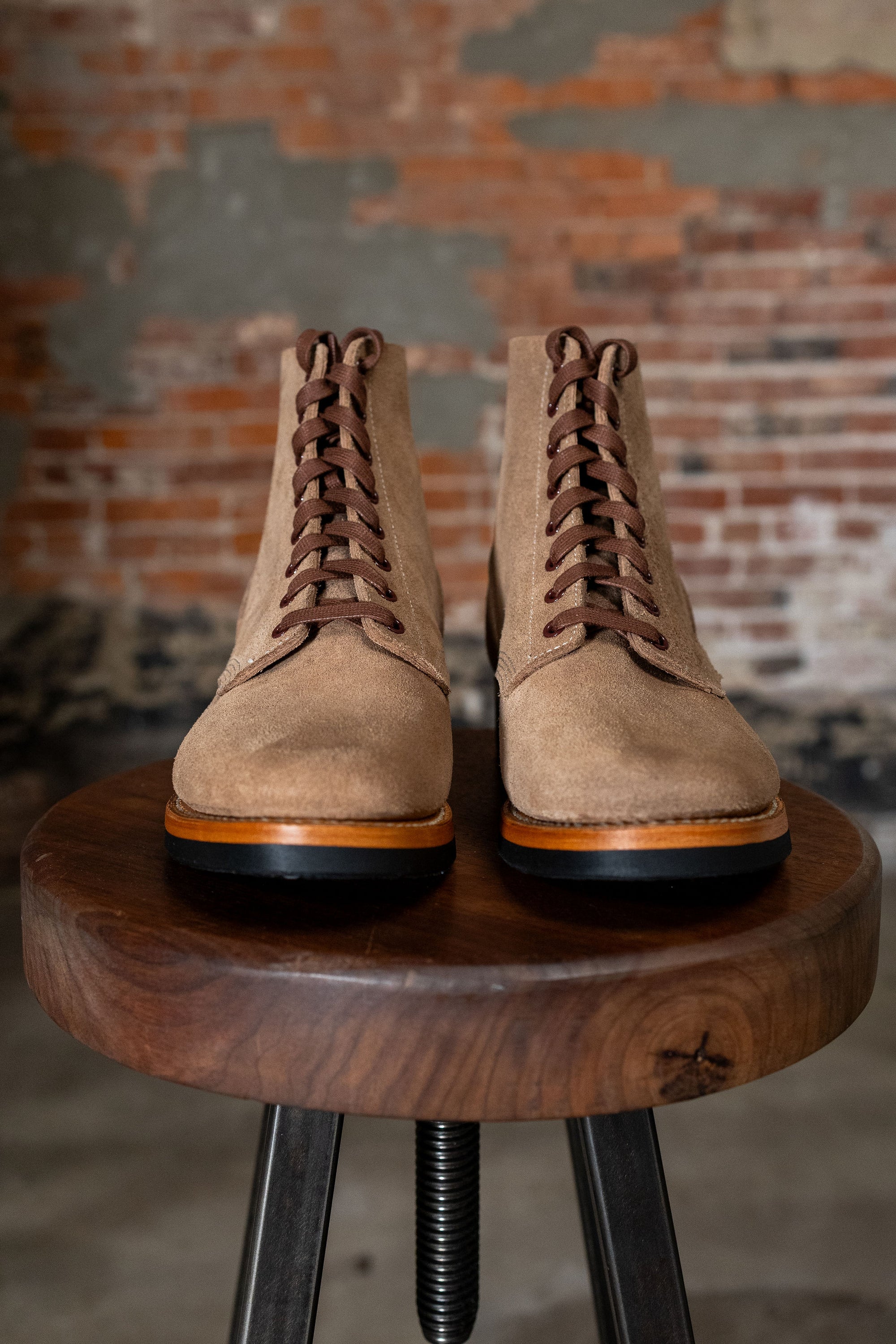 John Lofgren US Navy N-1 Field Shoes Boondockers - Natural Roughout Horween CXL