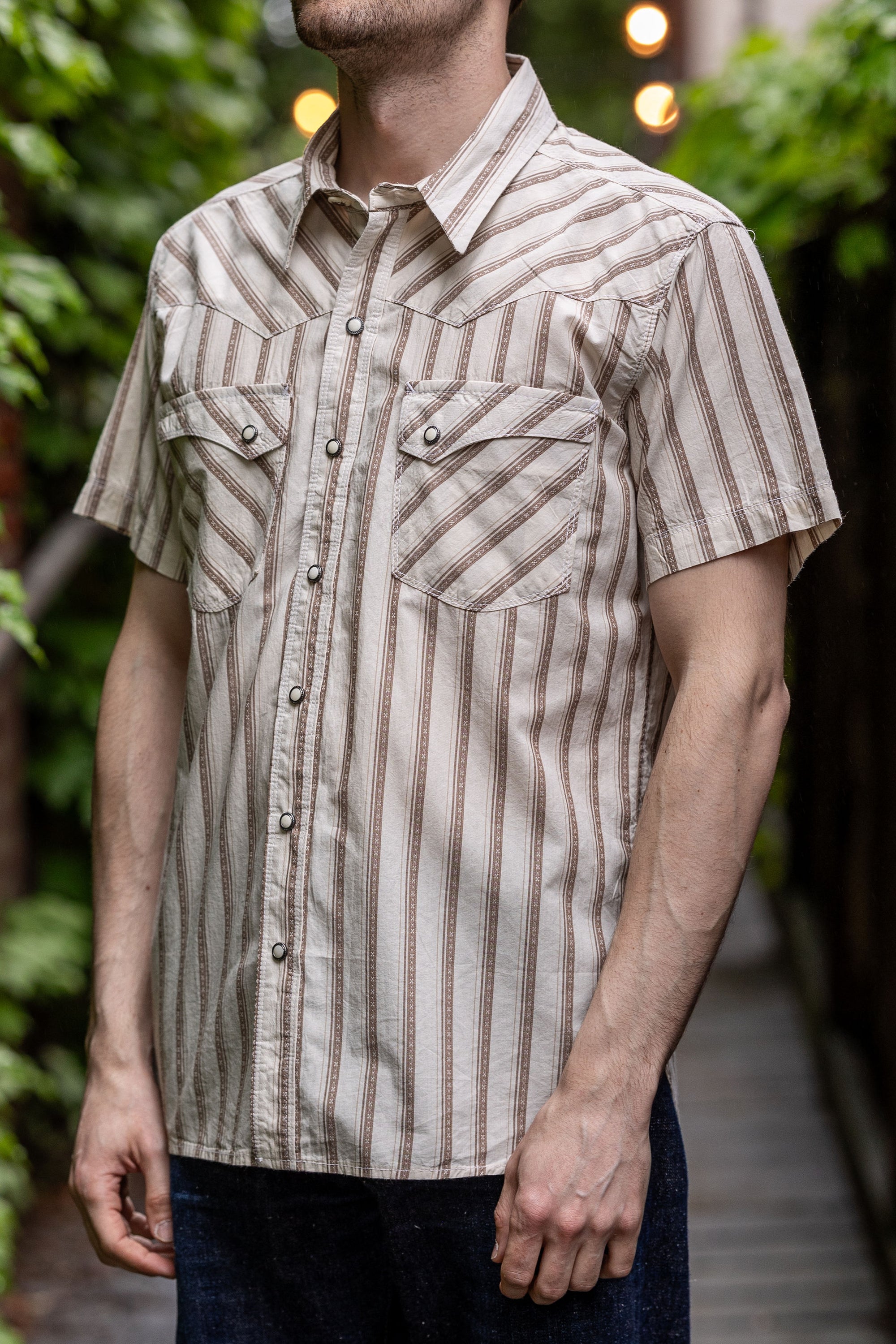 Freenote Cloth Calico S/S - Brown Stripe