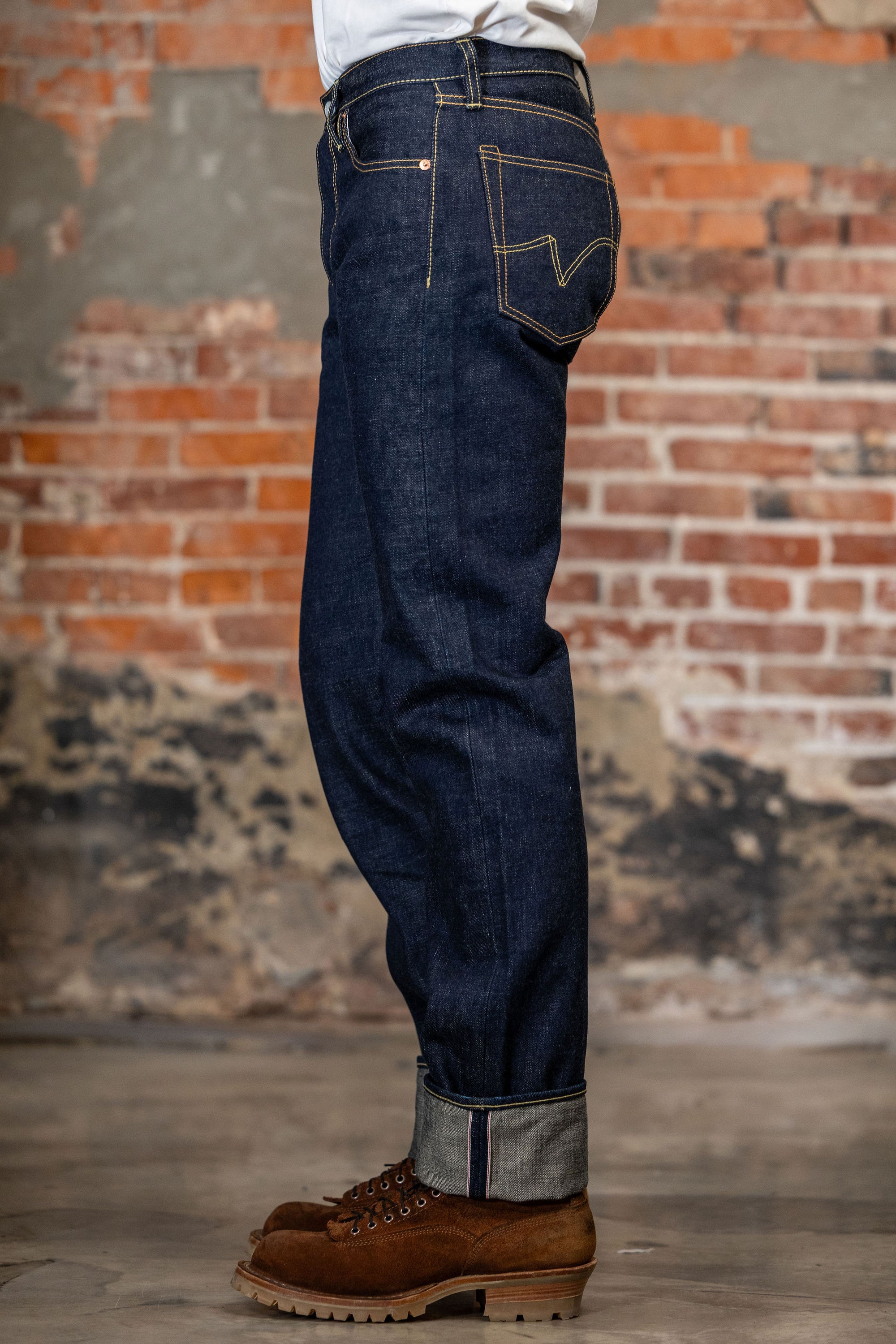 Iron Heart IH-634S-18 18oz Vintage Selvedge Denim Straight Cut Jeans - Indigo