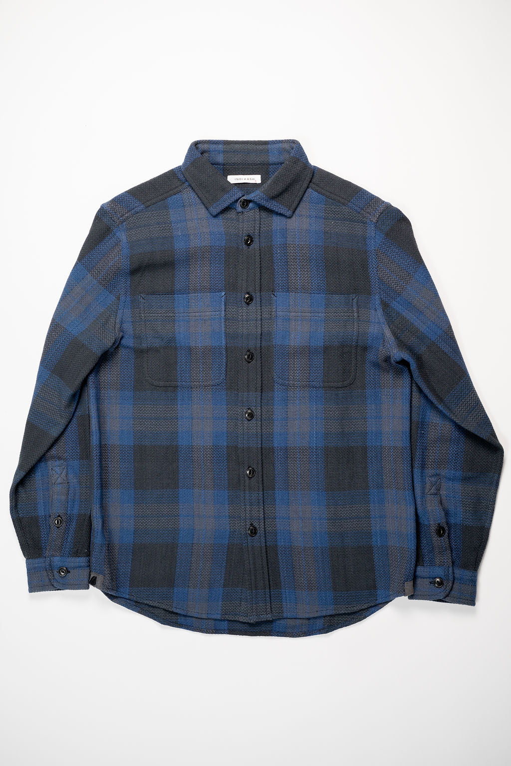 Indi + Ash Ames Workshirt - Indigo/Iron Handwoven Plaid